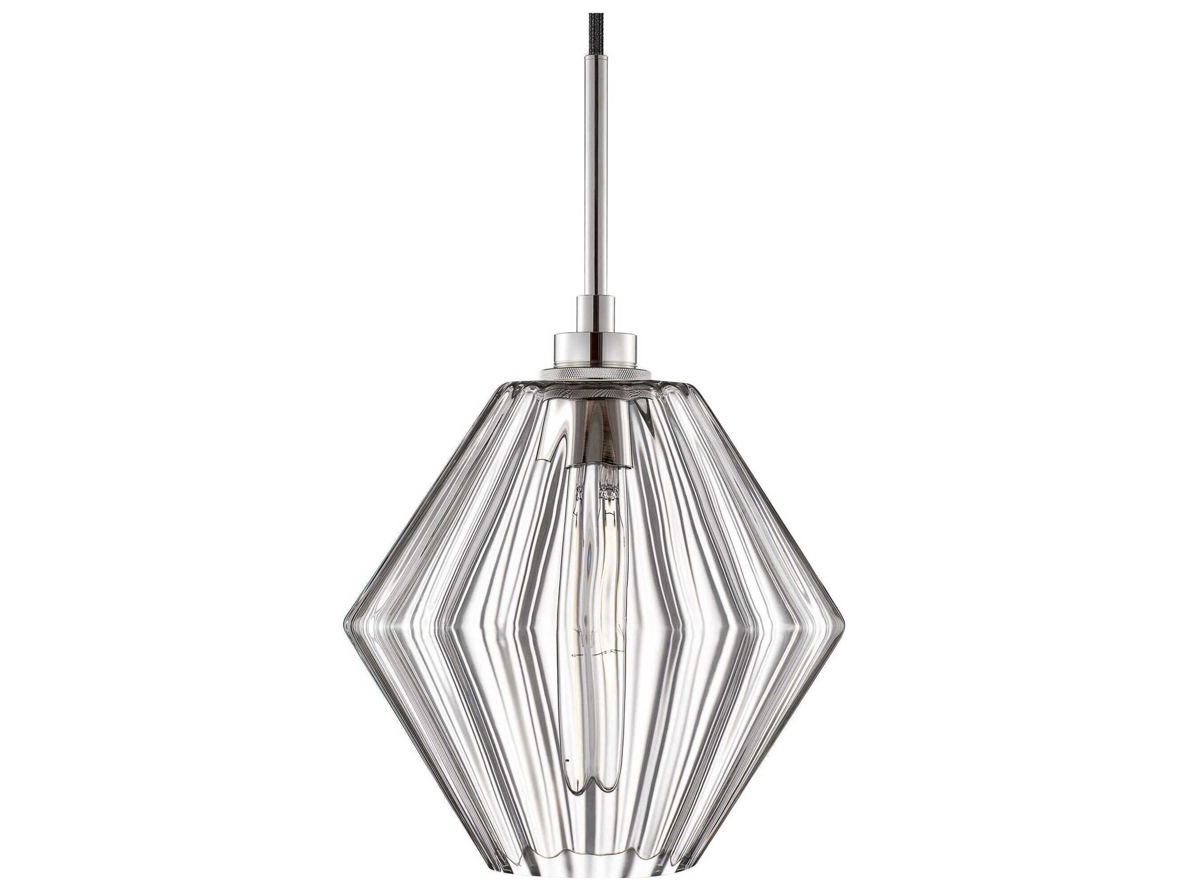 Crystalline Trove 1-Light Clear Optique Polished Nickel Mini Pendant