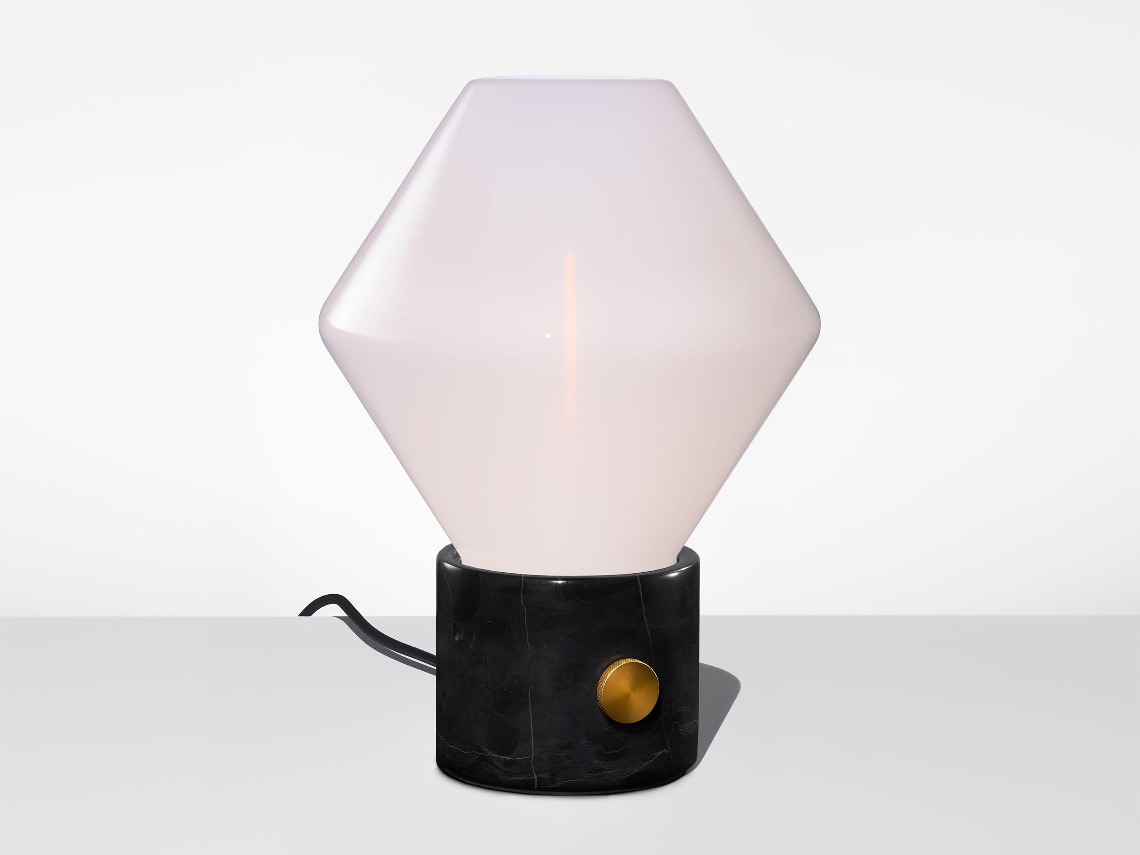 Ionic Opaline Black Marble Table Lamp