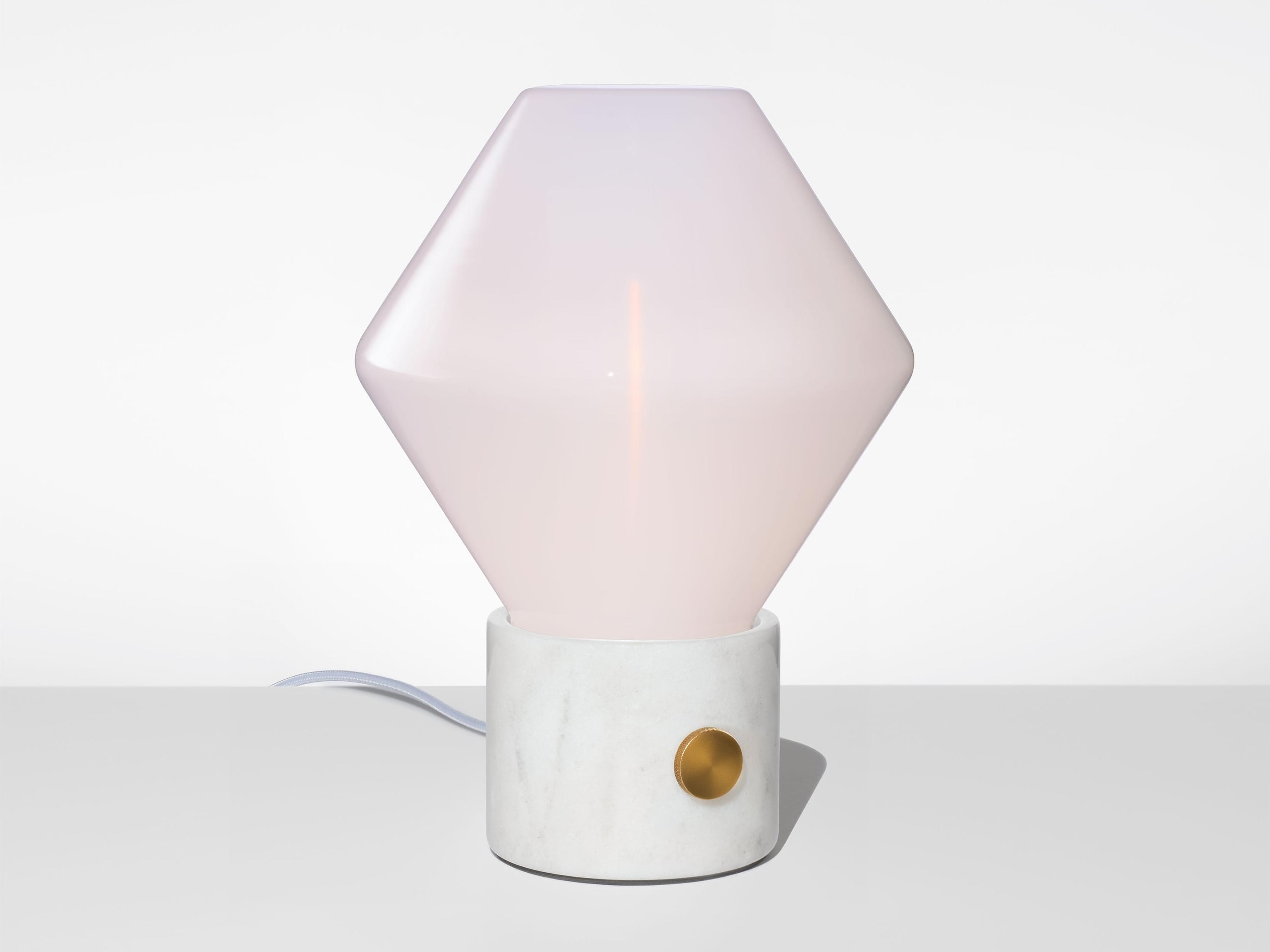 Ionic Opaline White Marble Table Lamp