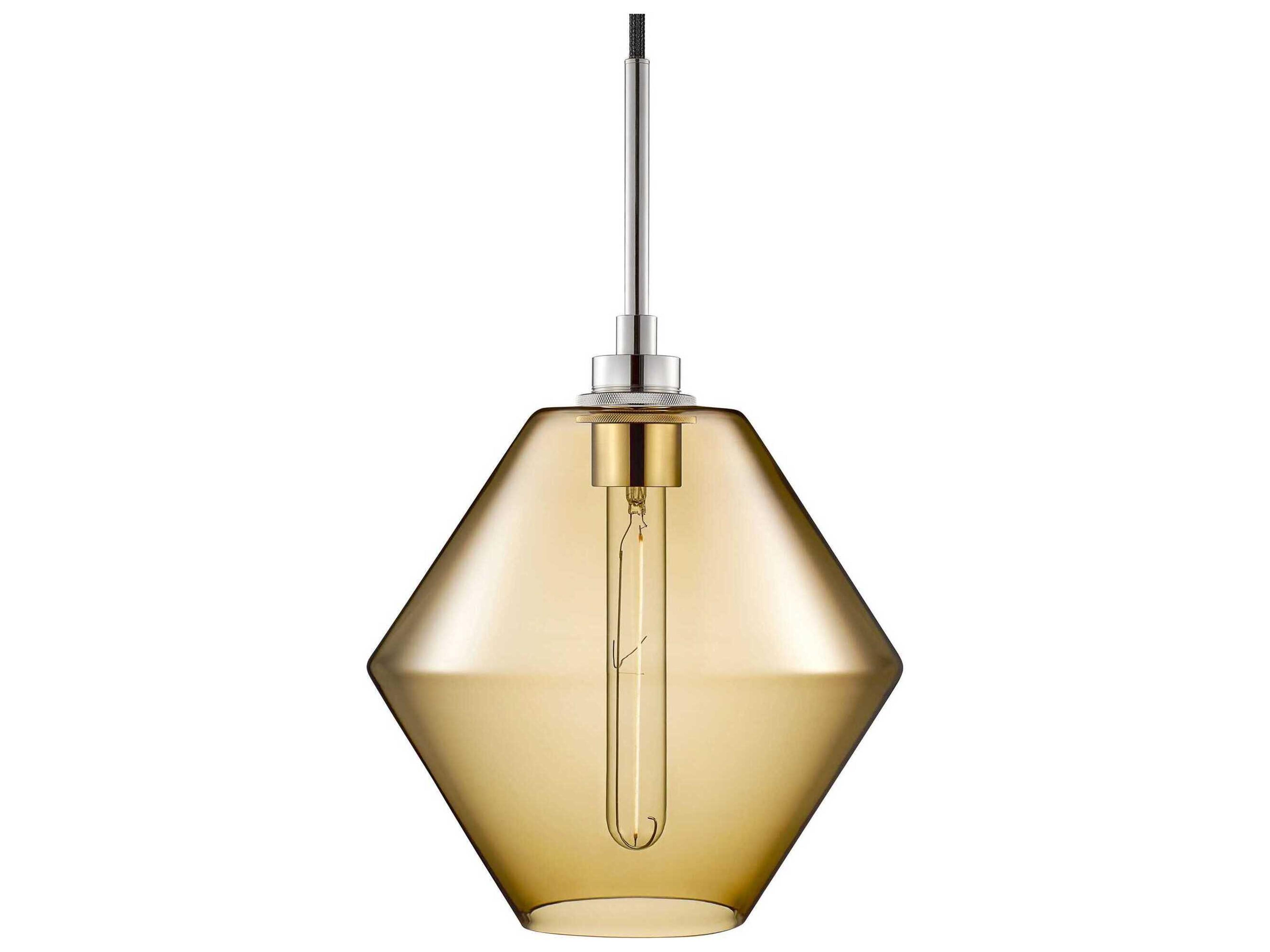 Crystalline Trove 1-Light Smoke Yellow Mini Pendant