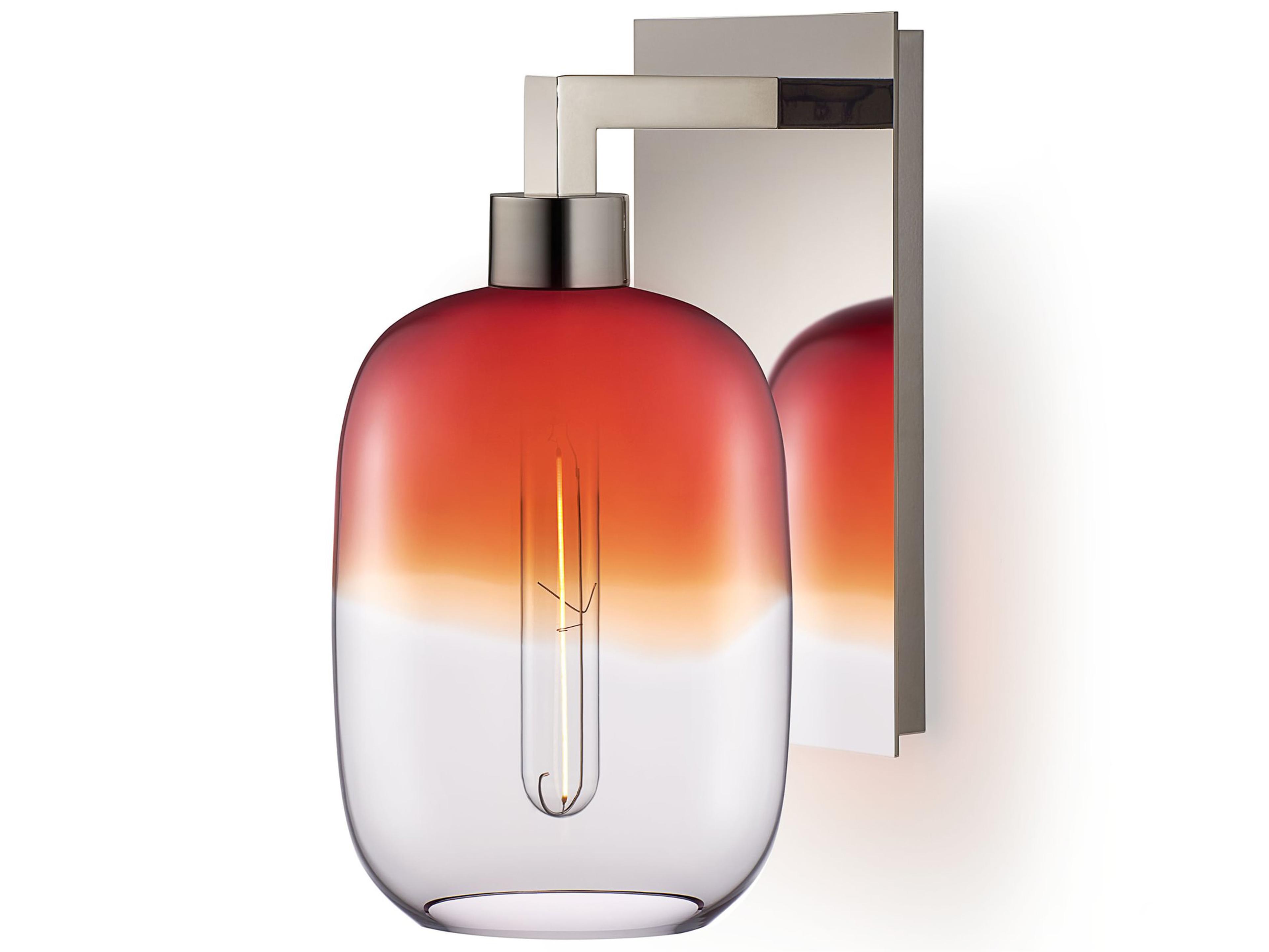 Balon Ombra 1-Light Cardinal Clear Red Wall Sconce