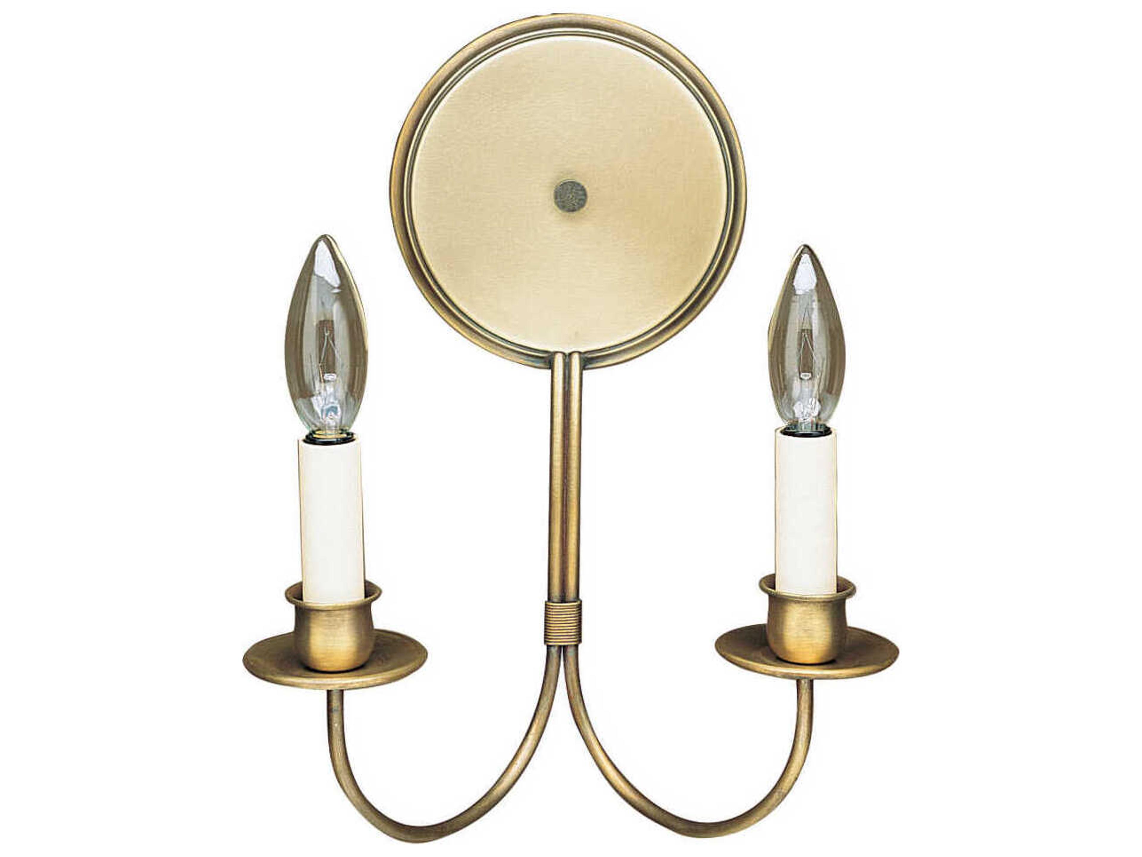 2-Light Brass Wall Sconce