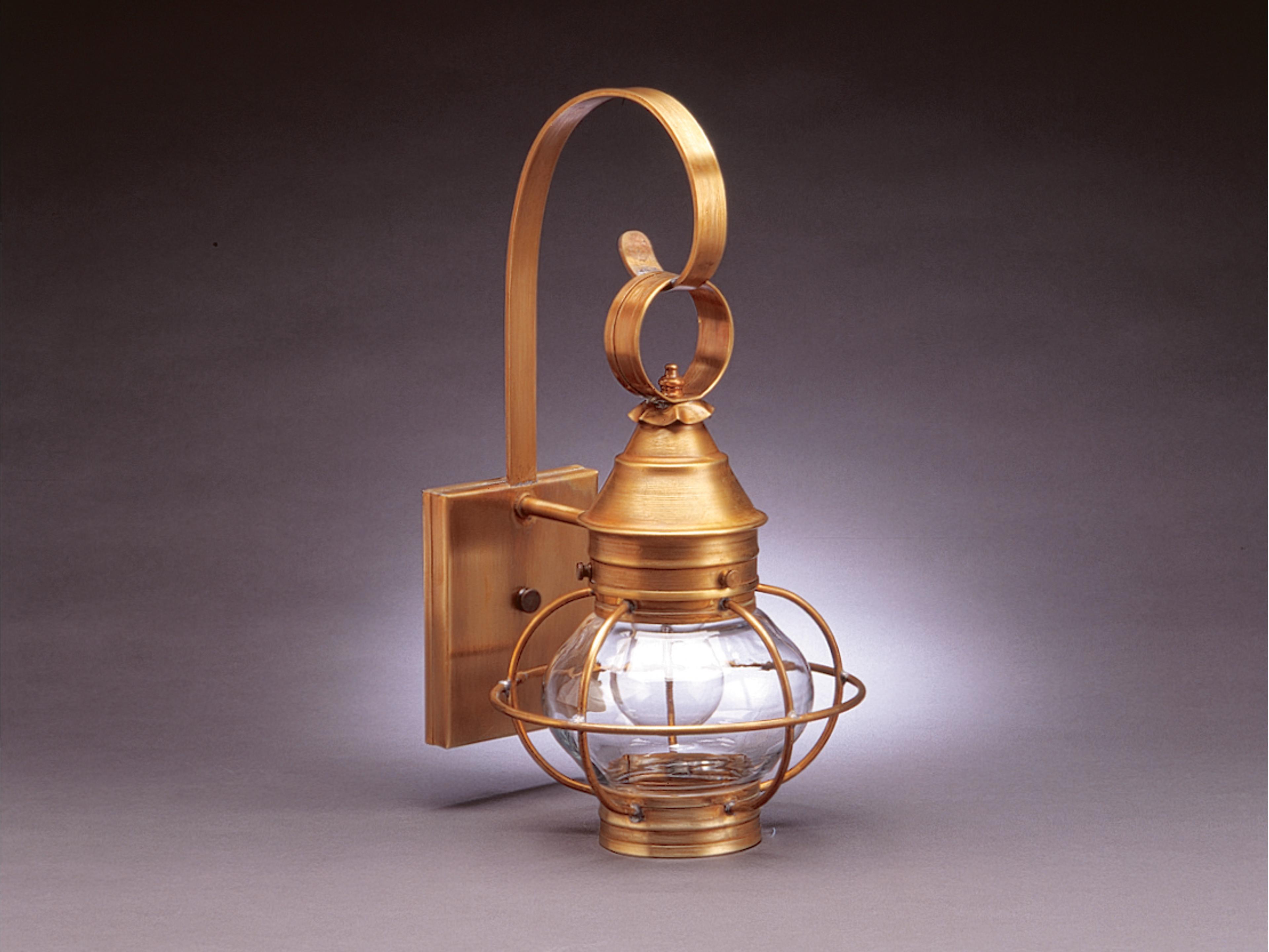 Northeast Lantern Onion Outdoor Wall Light with Clear Glass