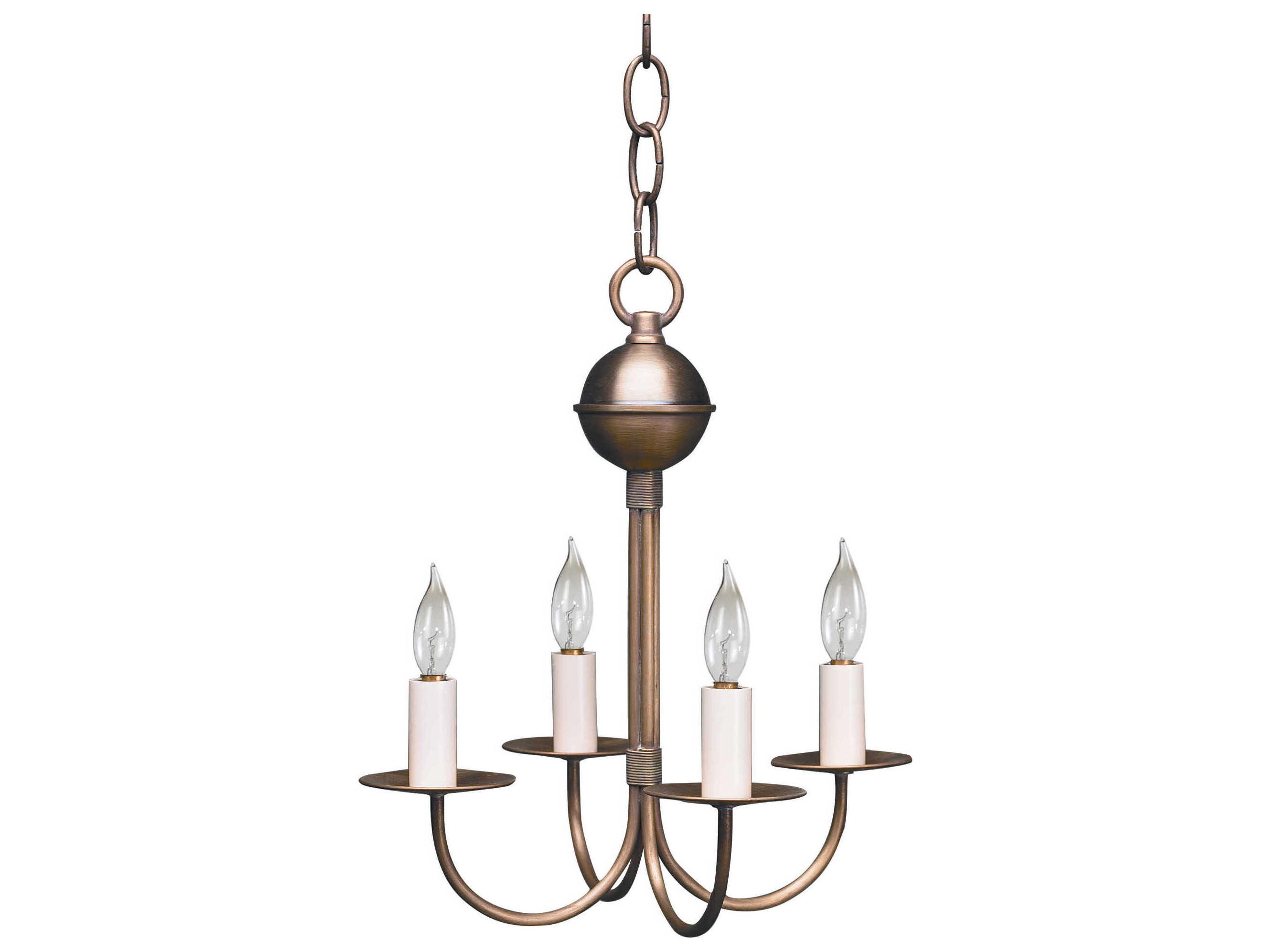 4-Light Brass Candelabra Chandelier