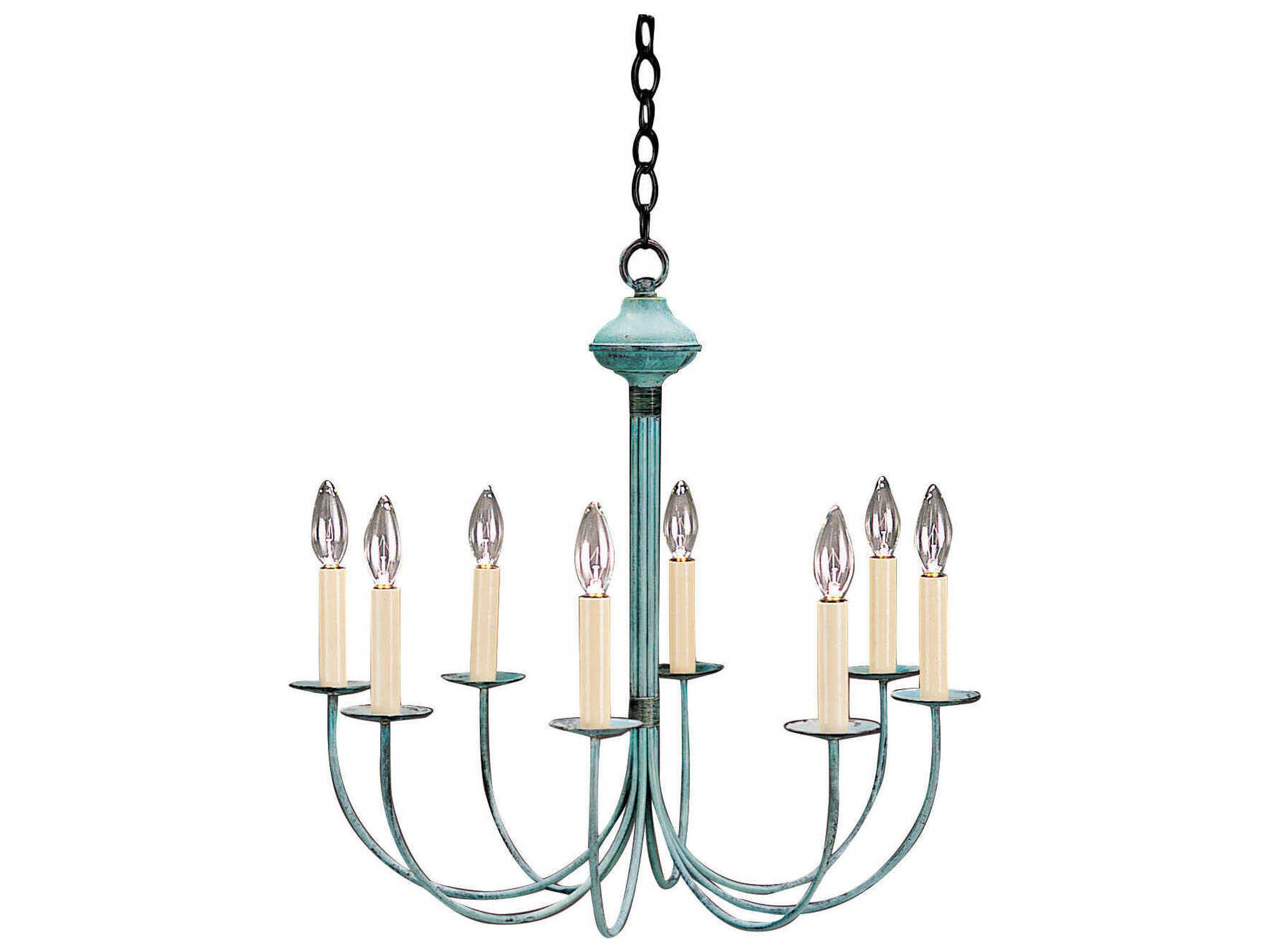 8-Light Green Candelabra Chandelier