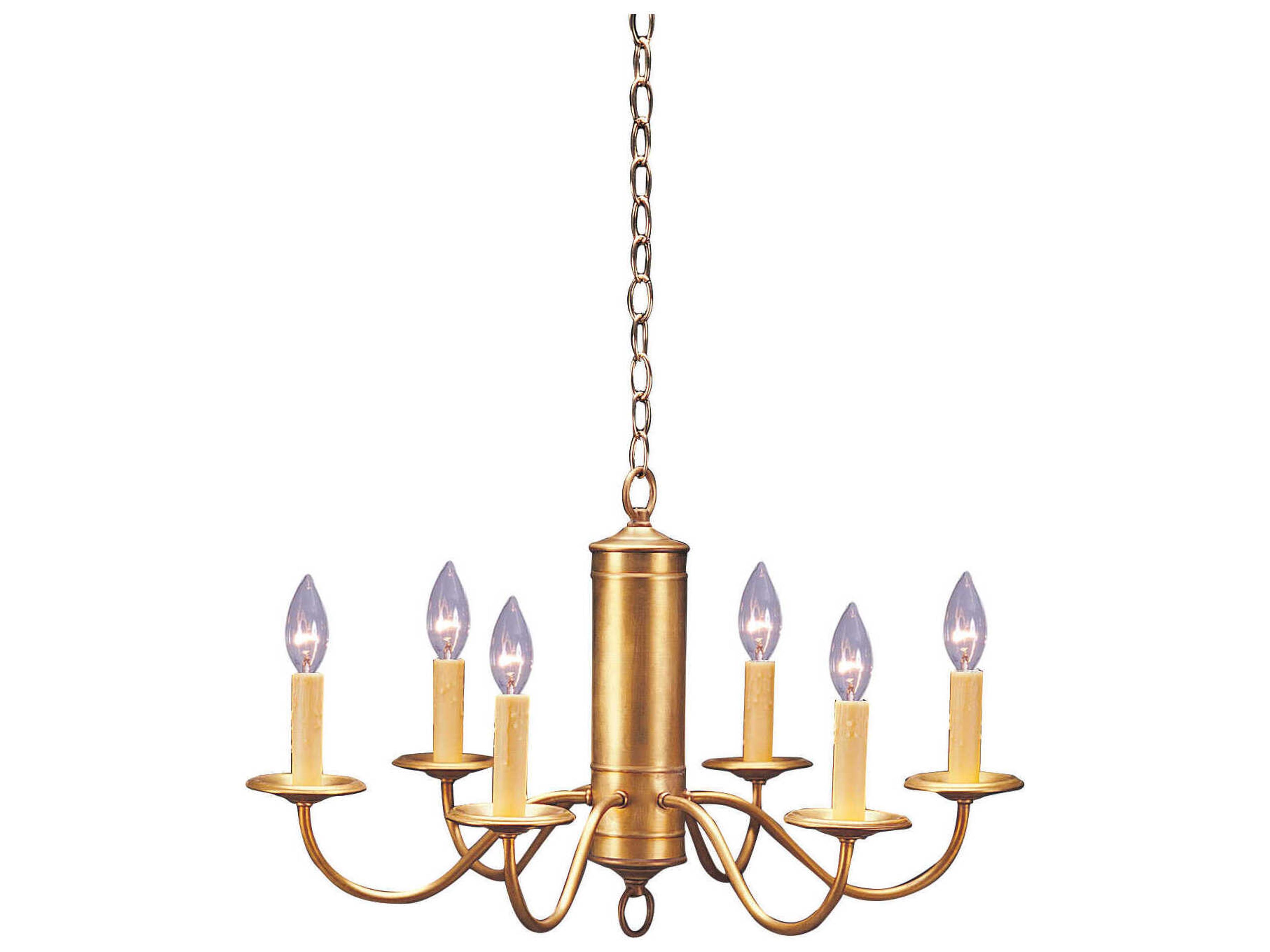 6-Light Brass Candelabra Chandelier