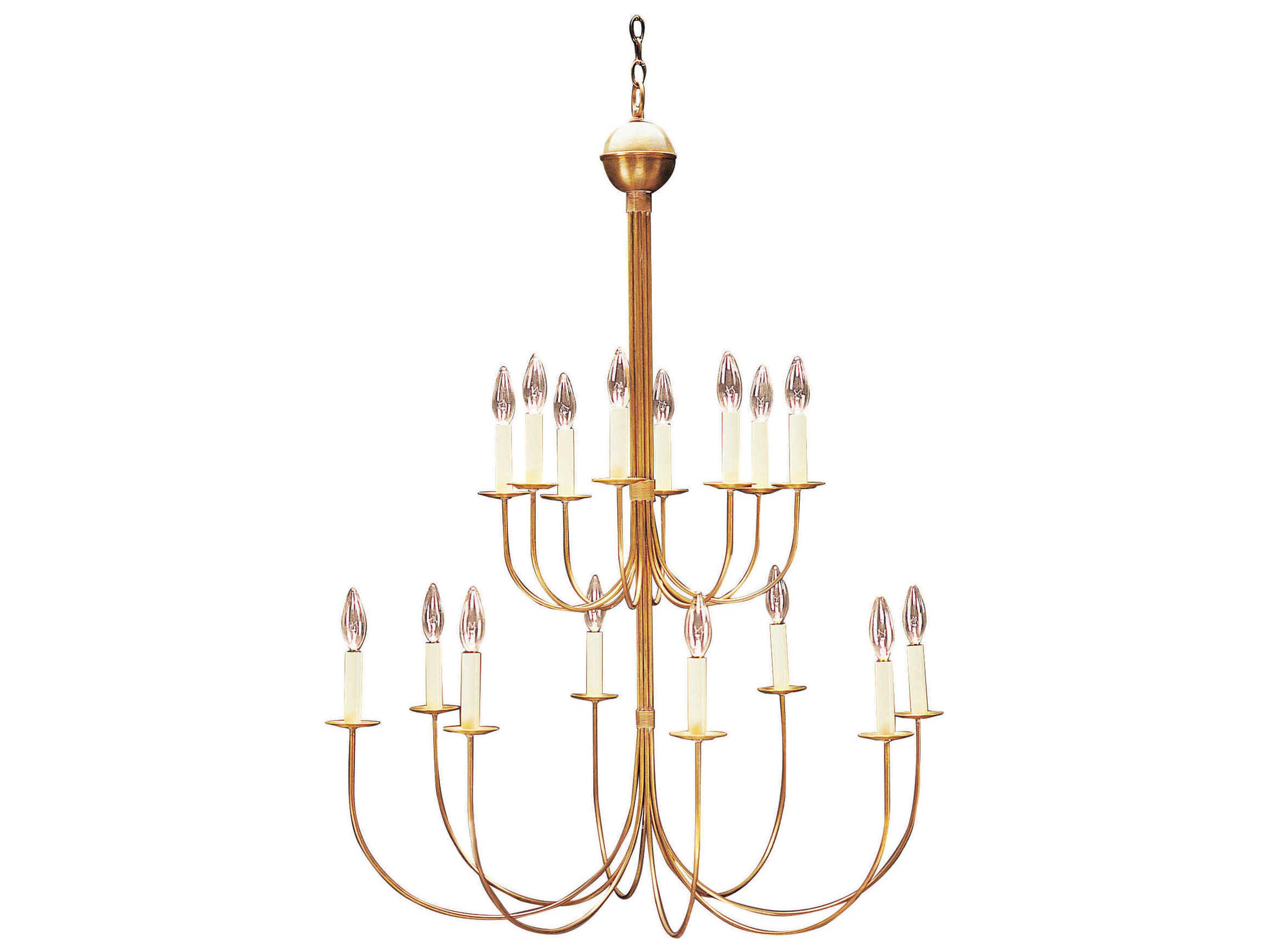 16-Light Brass Candelabra Chandelier