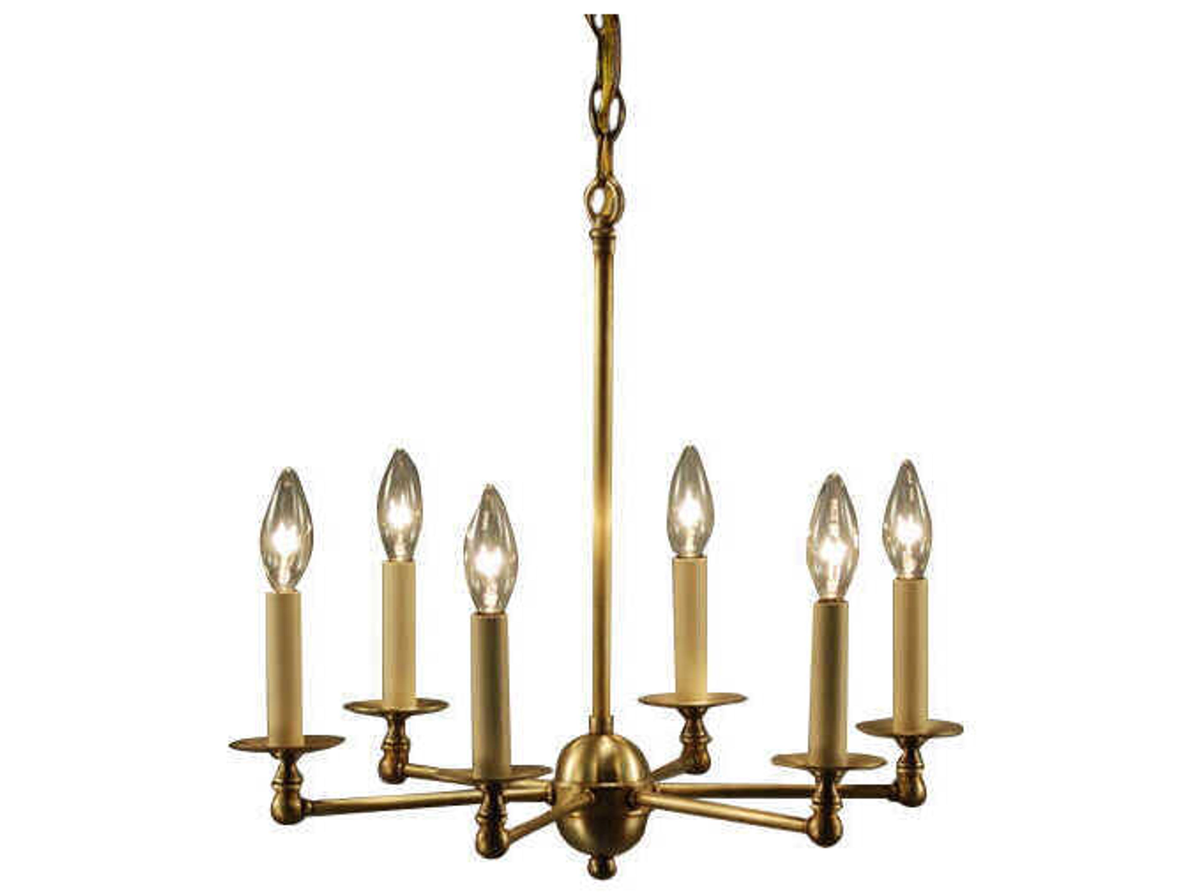 6-Light Brass Candelabra Chandelier