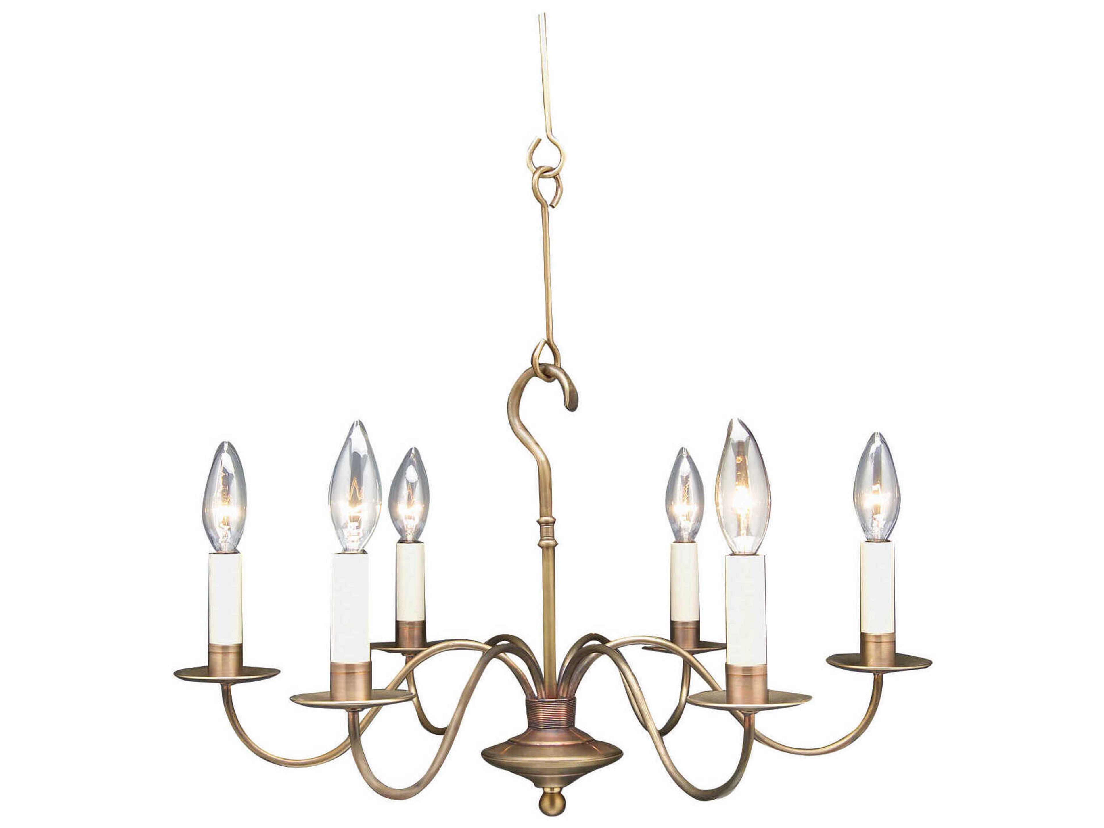 6-Light Brass Candelabra Chandelier