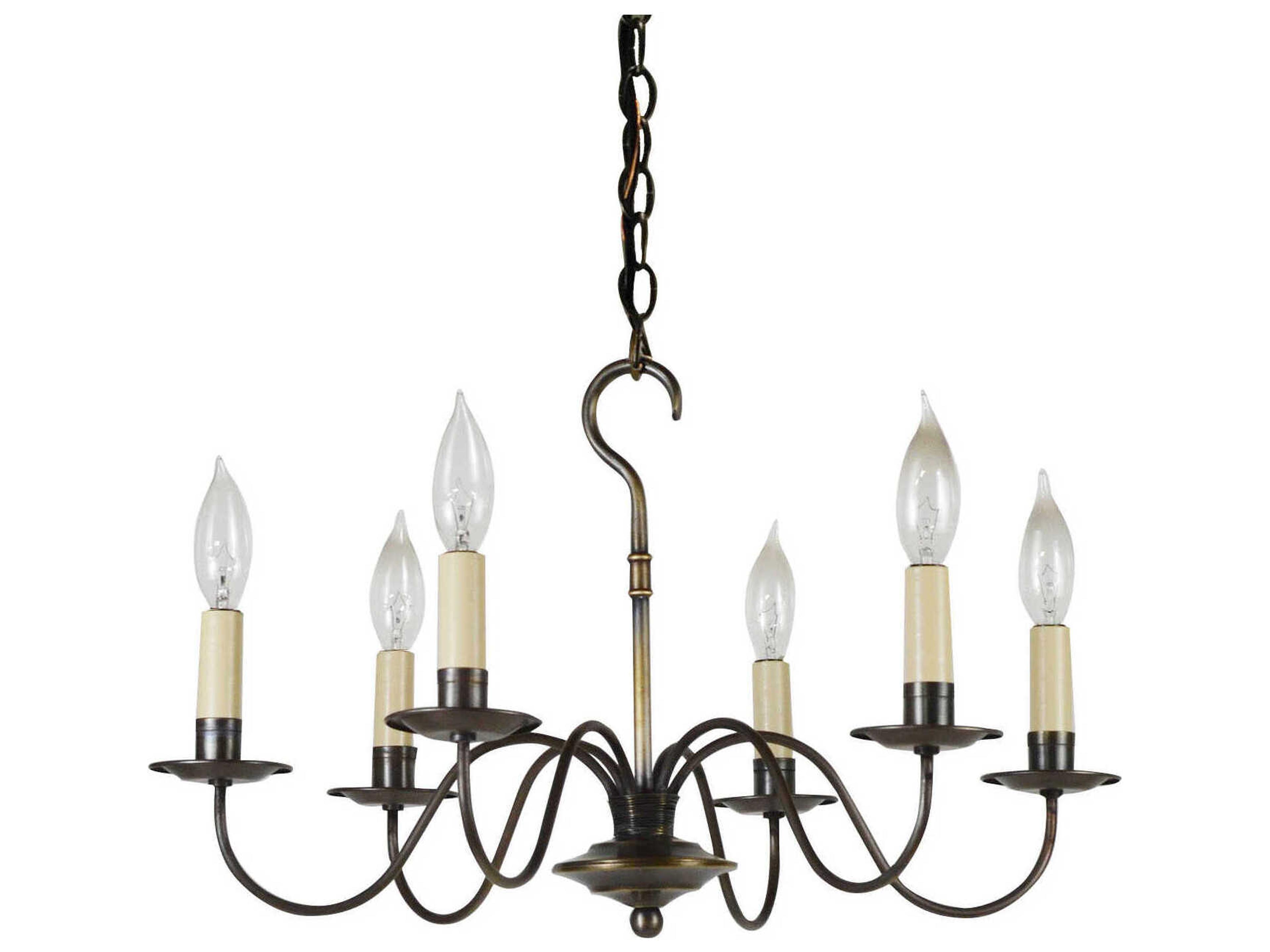 Northeast Lantern 6-Light Brass Candelabra Chandelier