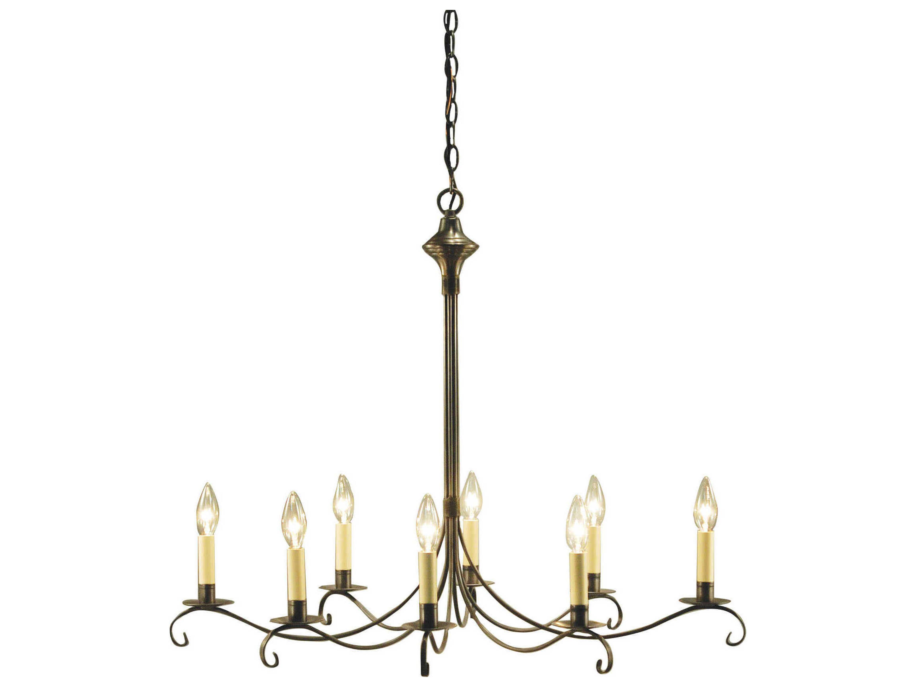 Northeast Lantern 8-Light Brass Candelabra Chandelier