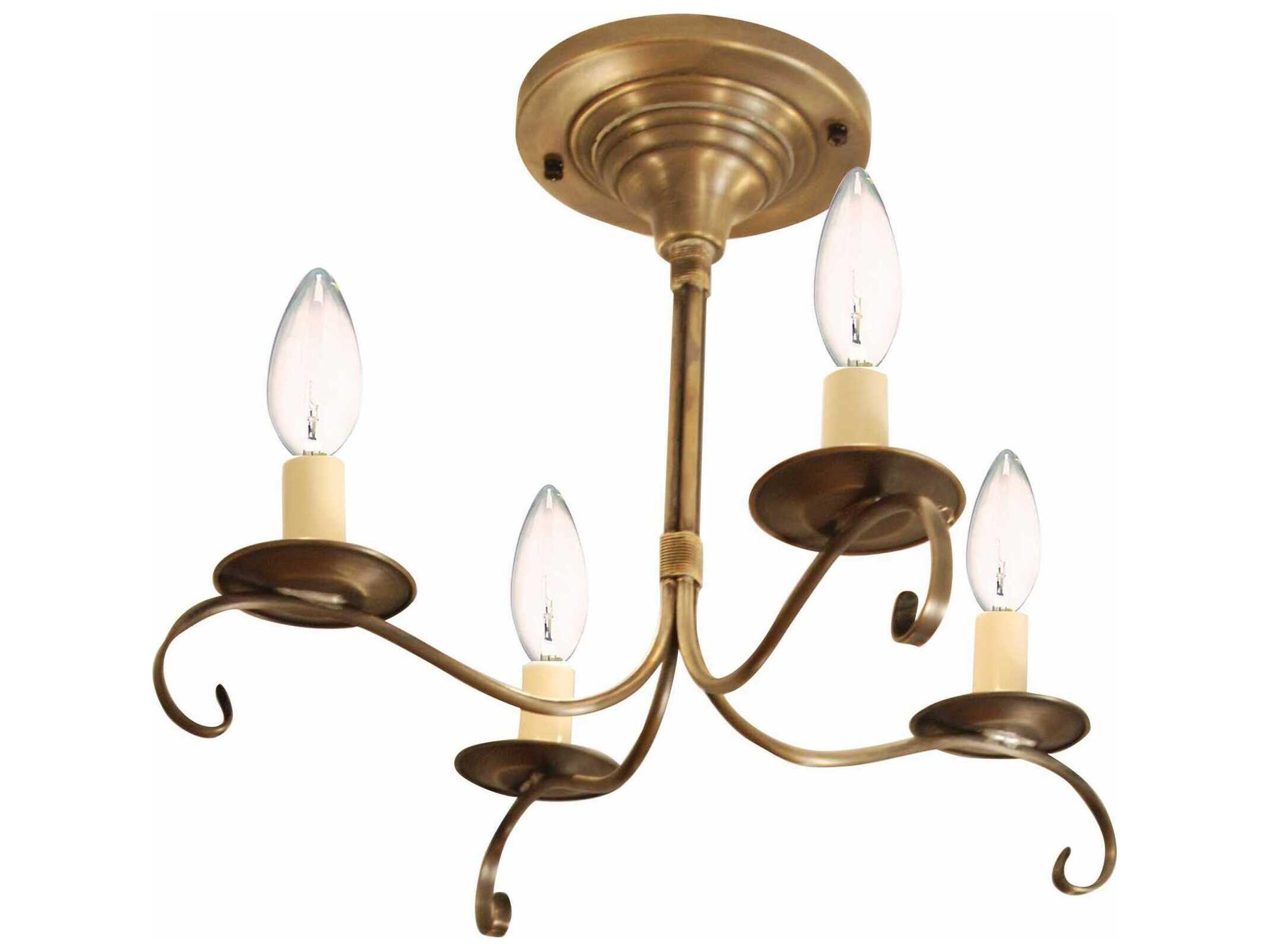 4-Light Bronze Semi Flush Mount