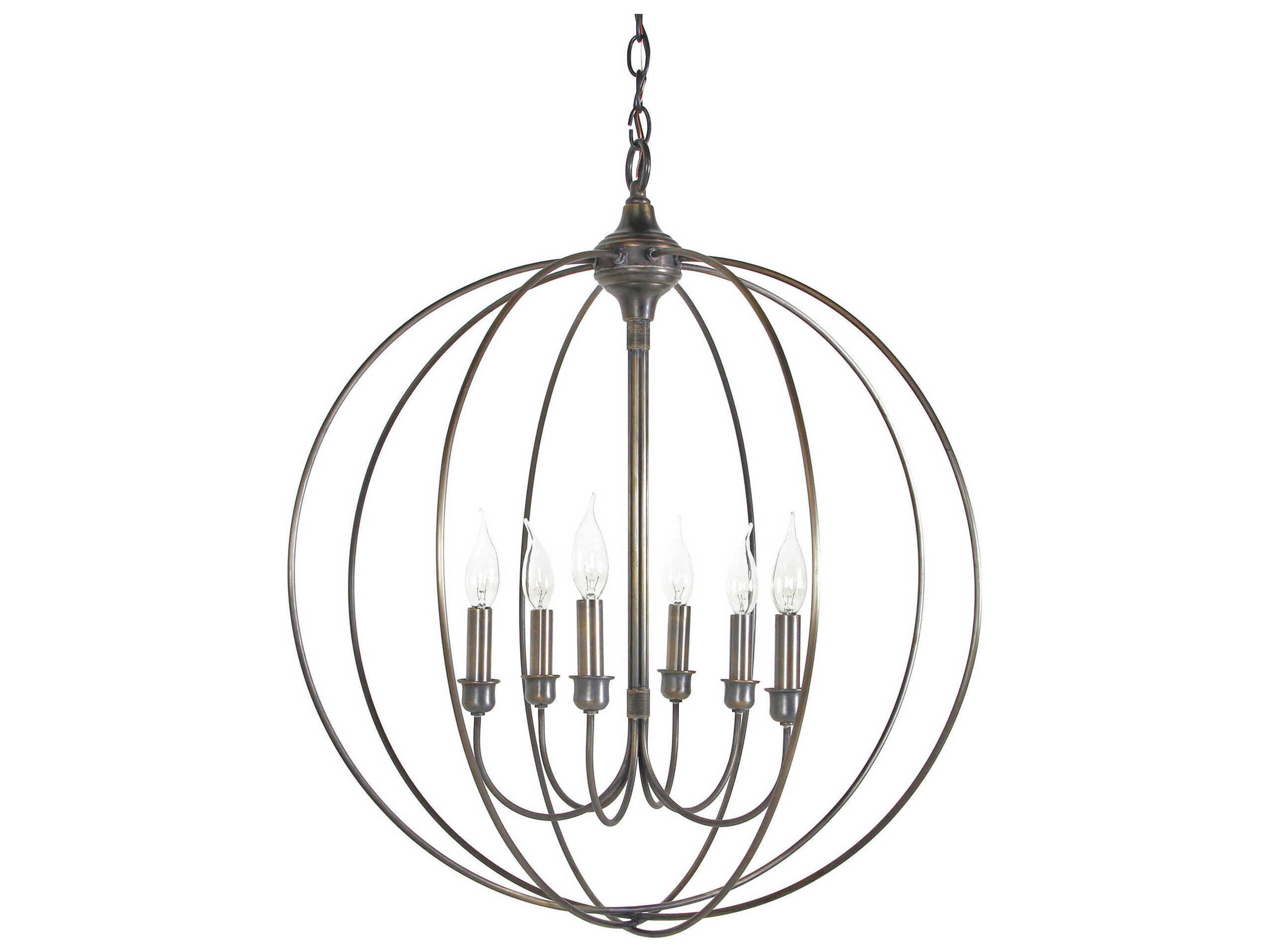 Orb 6-Light Gray Globe Chandelier