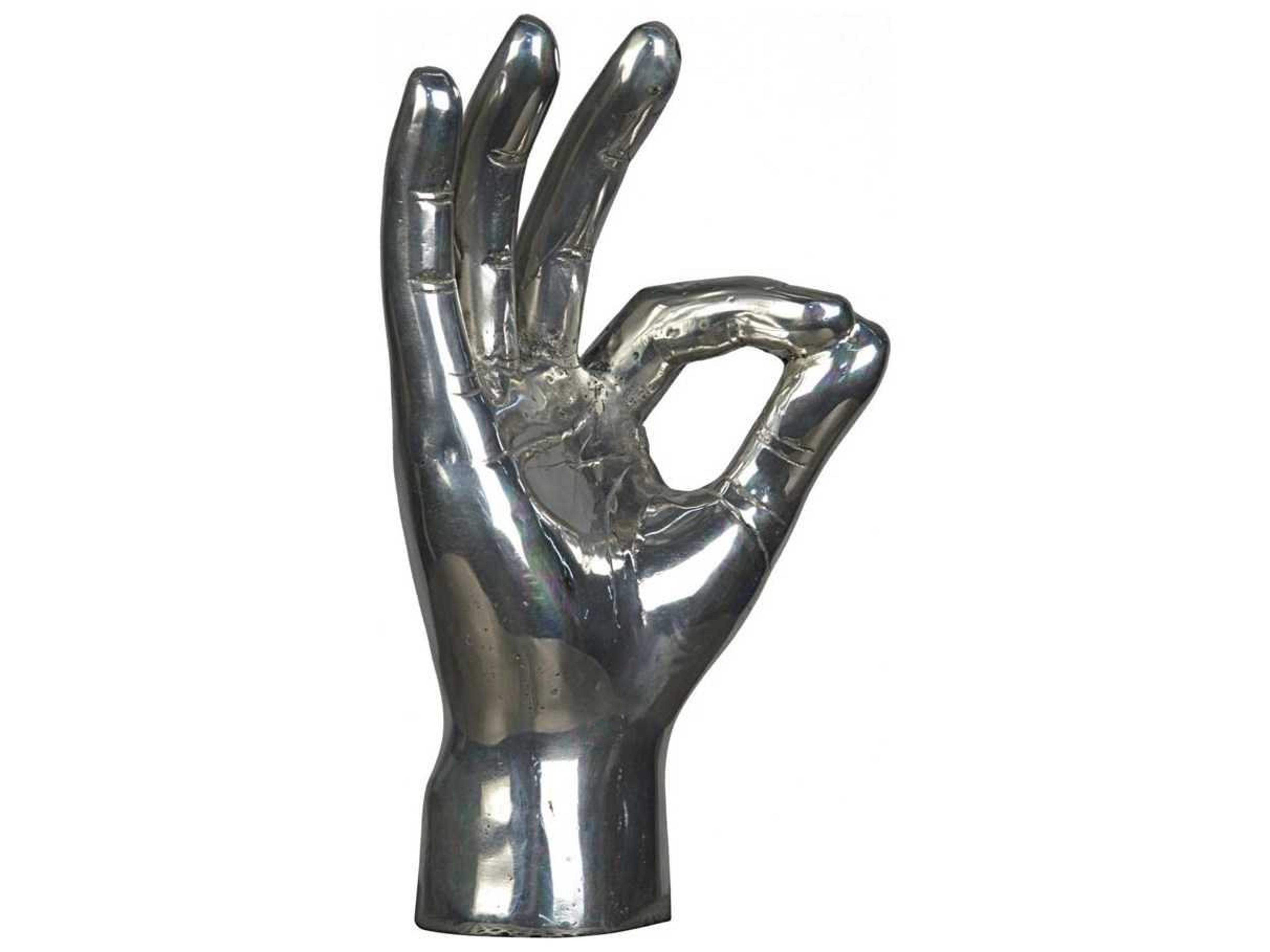 Silver Ok Sign Sculpture