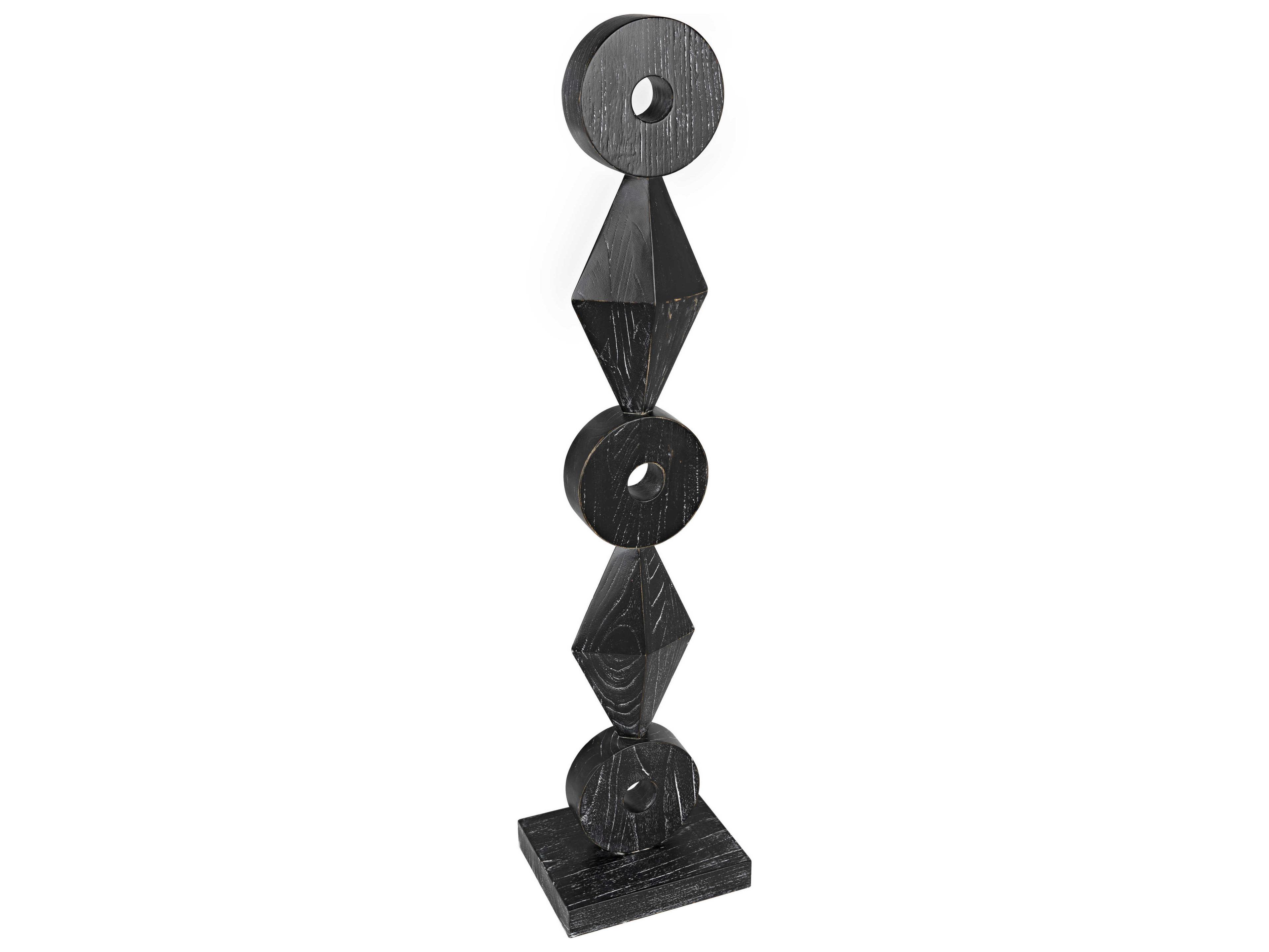 Noir Cinder Black Totem Sculpture