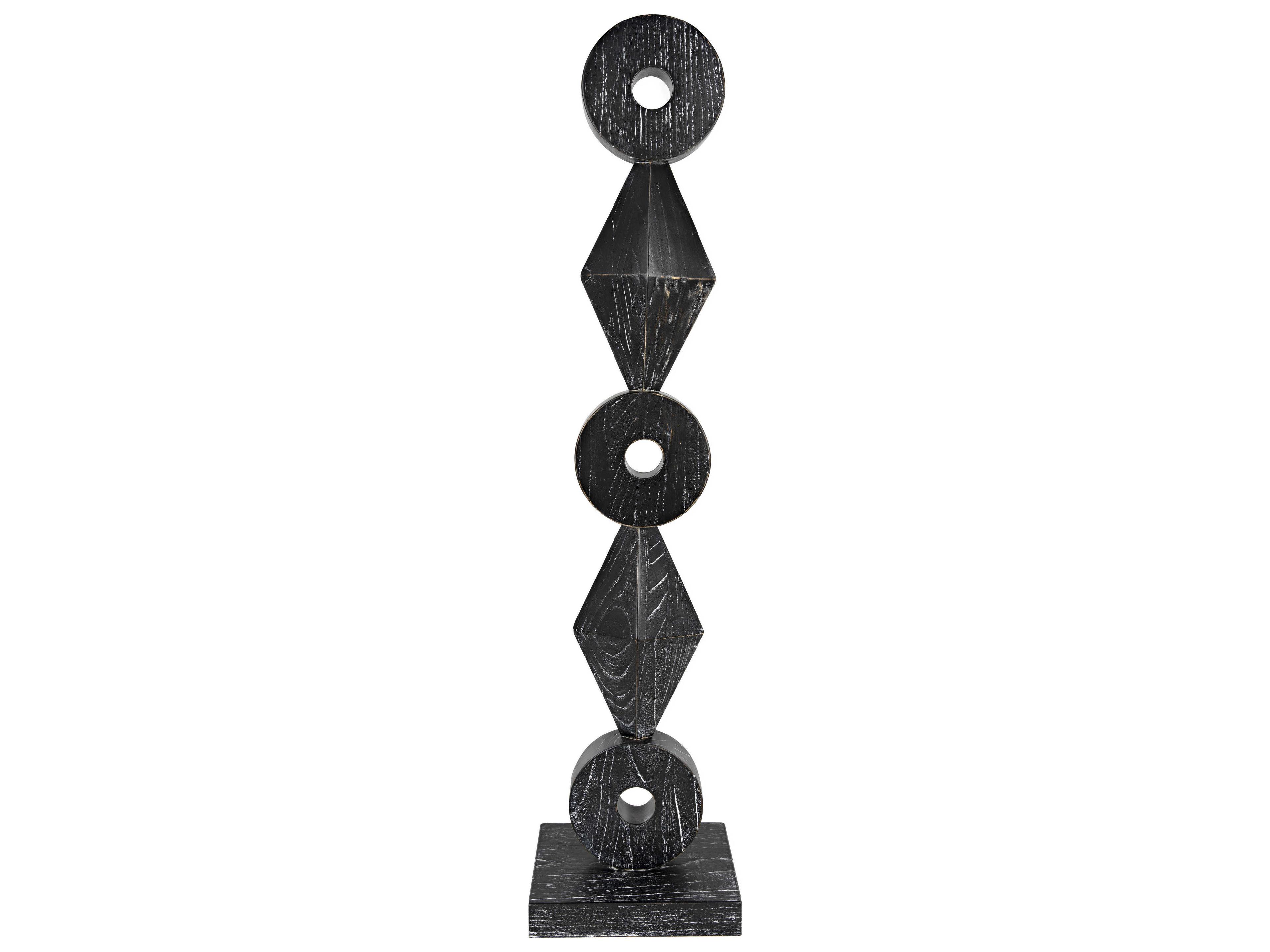 Noir Cinder Black Totem Sculpture