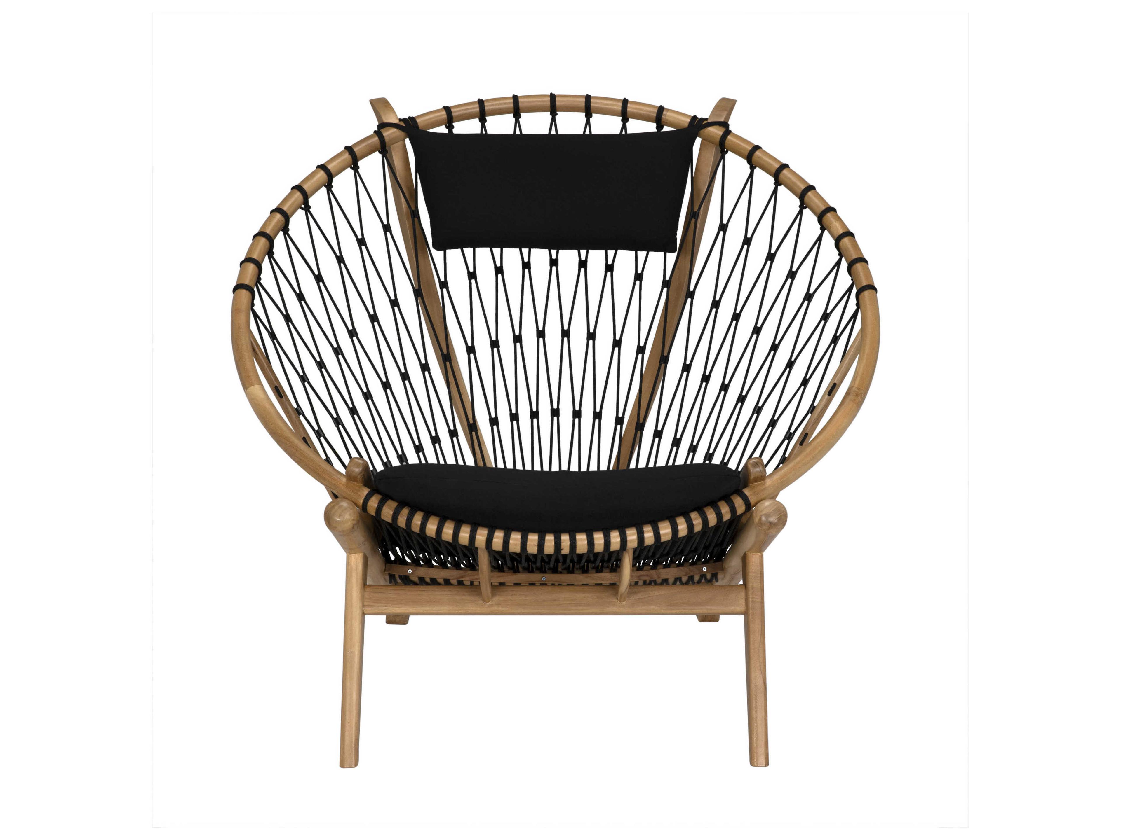 Noir Mateo Black Fabric Accent Chair