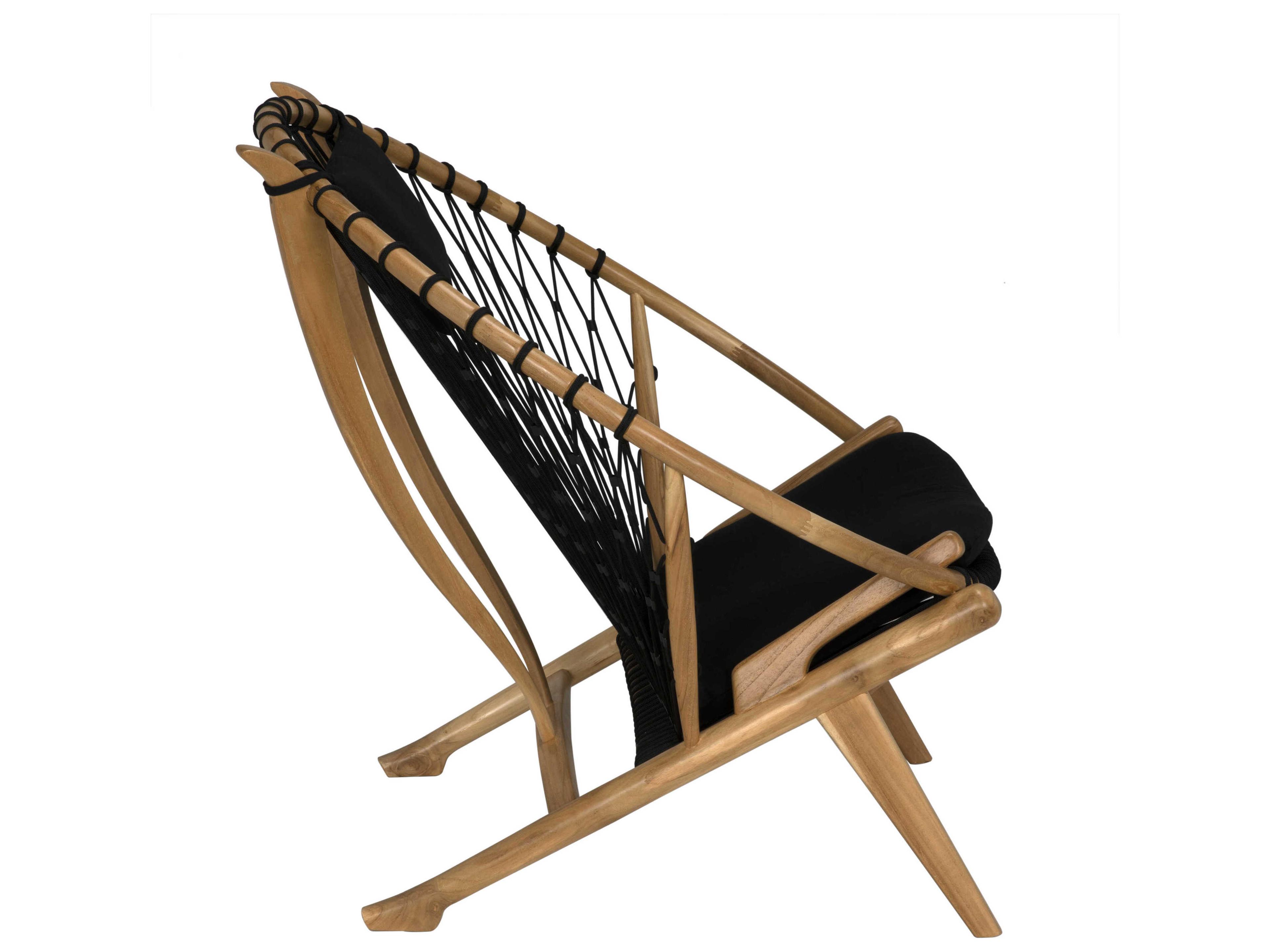 Noir Mateo Black Fabric Accent Chair