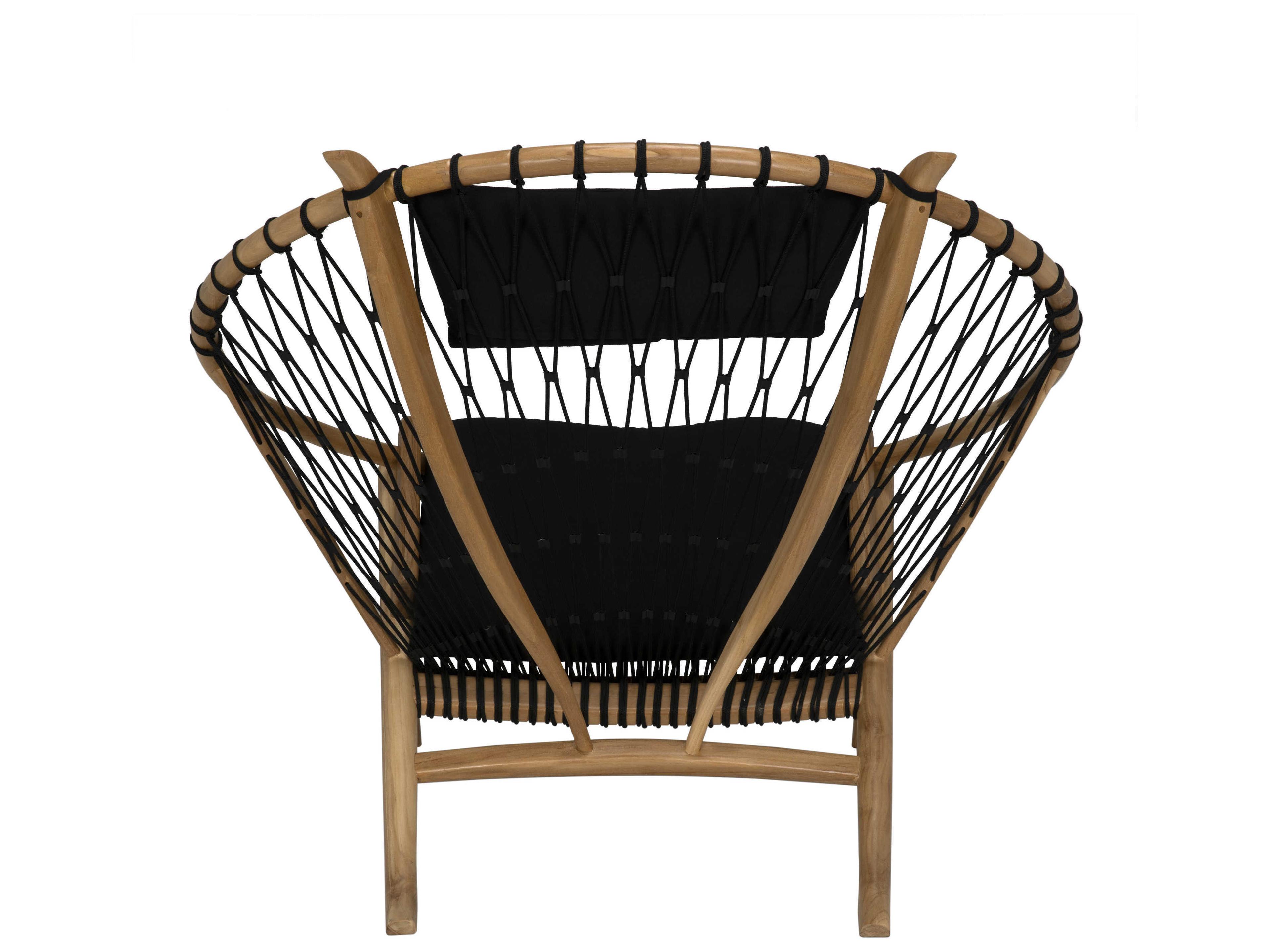 Noir Mateo Black Fabric Accent Chair