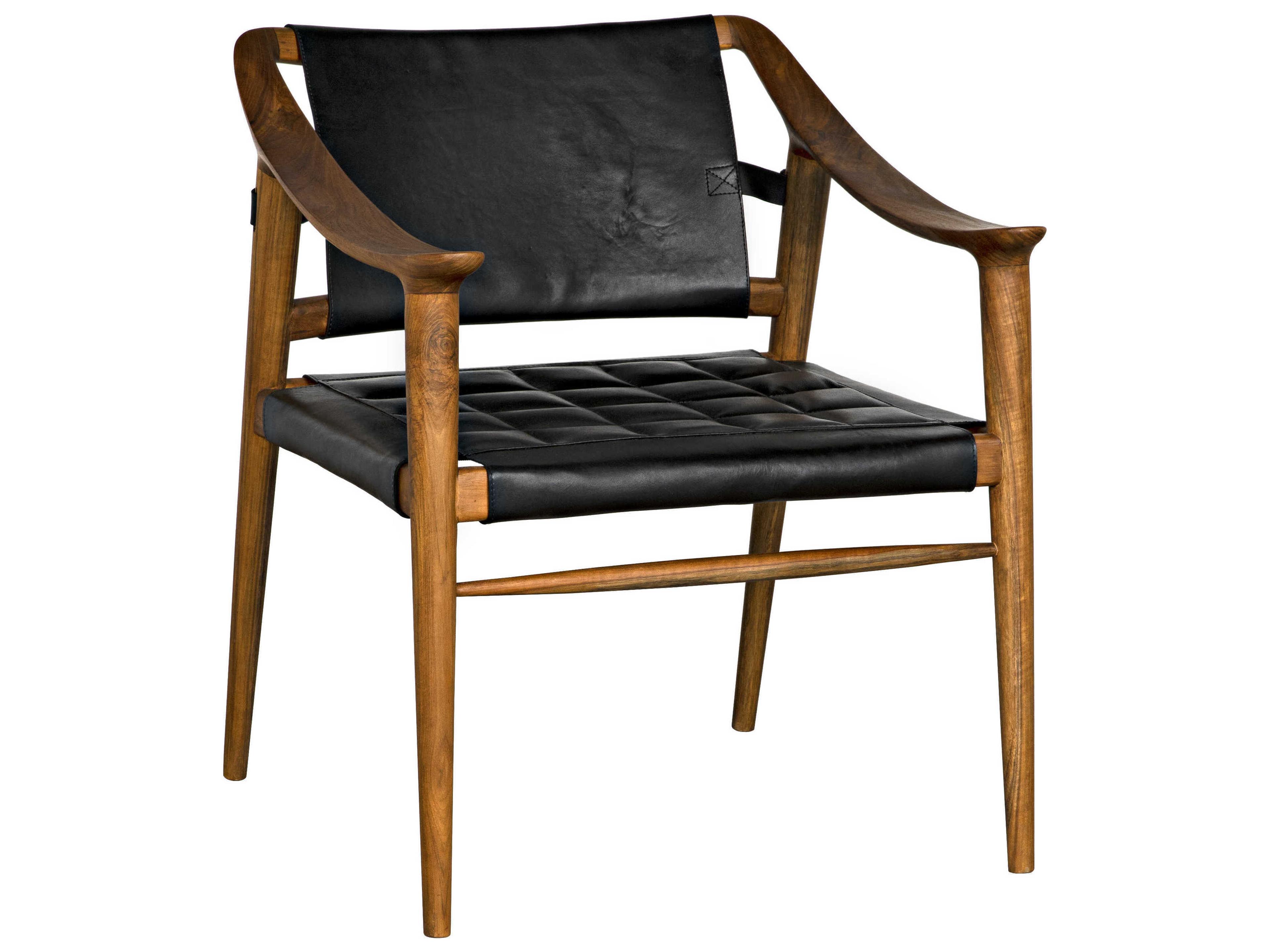 Noir Black Leather Accent Chair