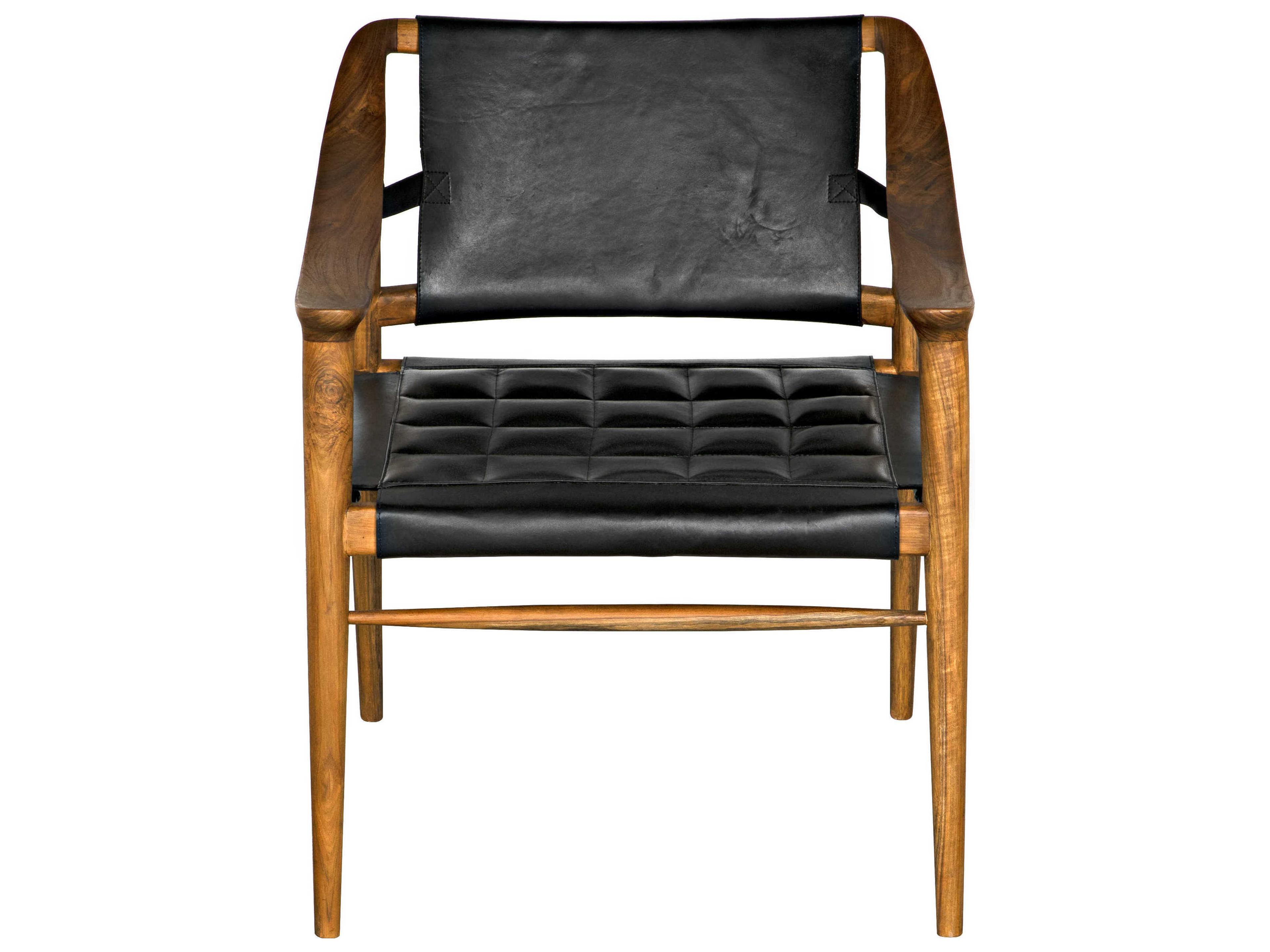 Noir Black Leather Accent Chair