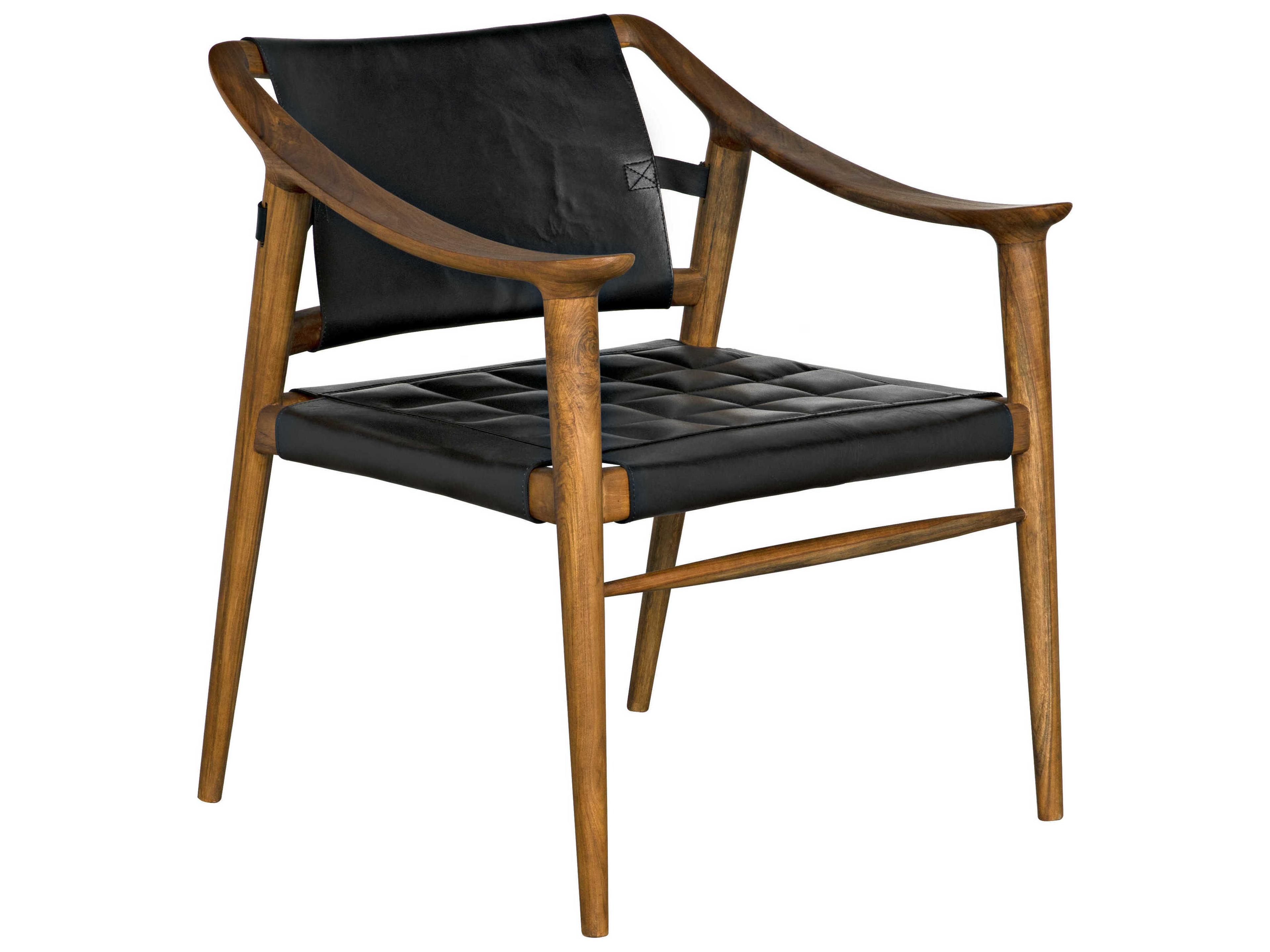 Noir Black Leather Accent Chair