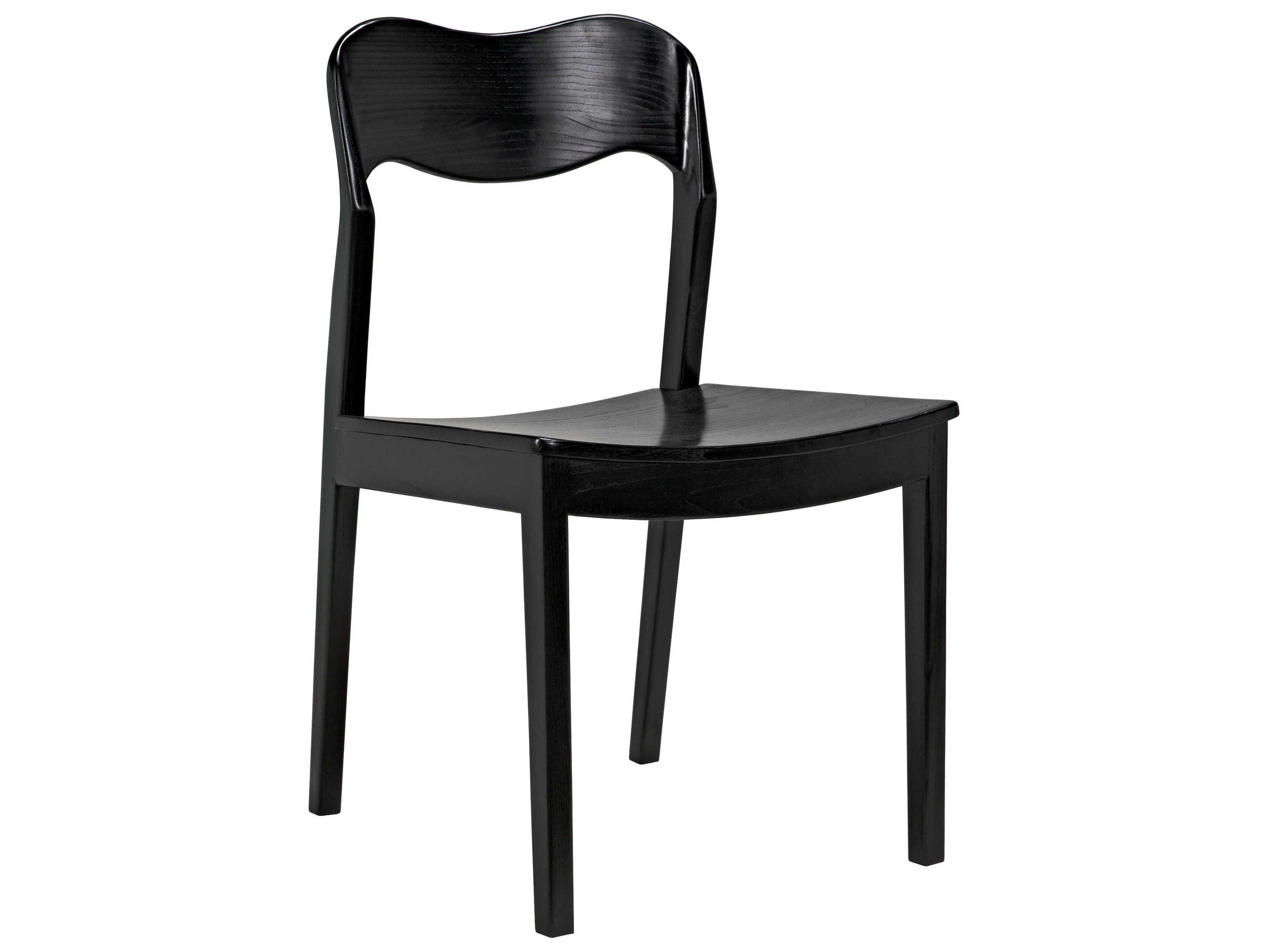 Sungkai Wood Black Side Dining Chair