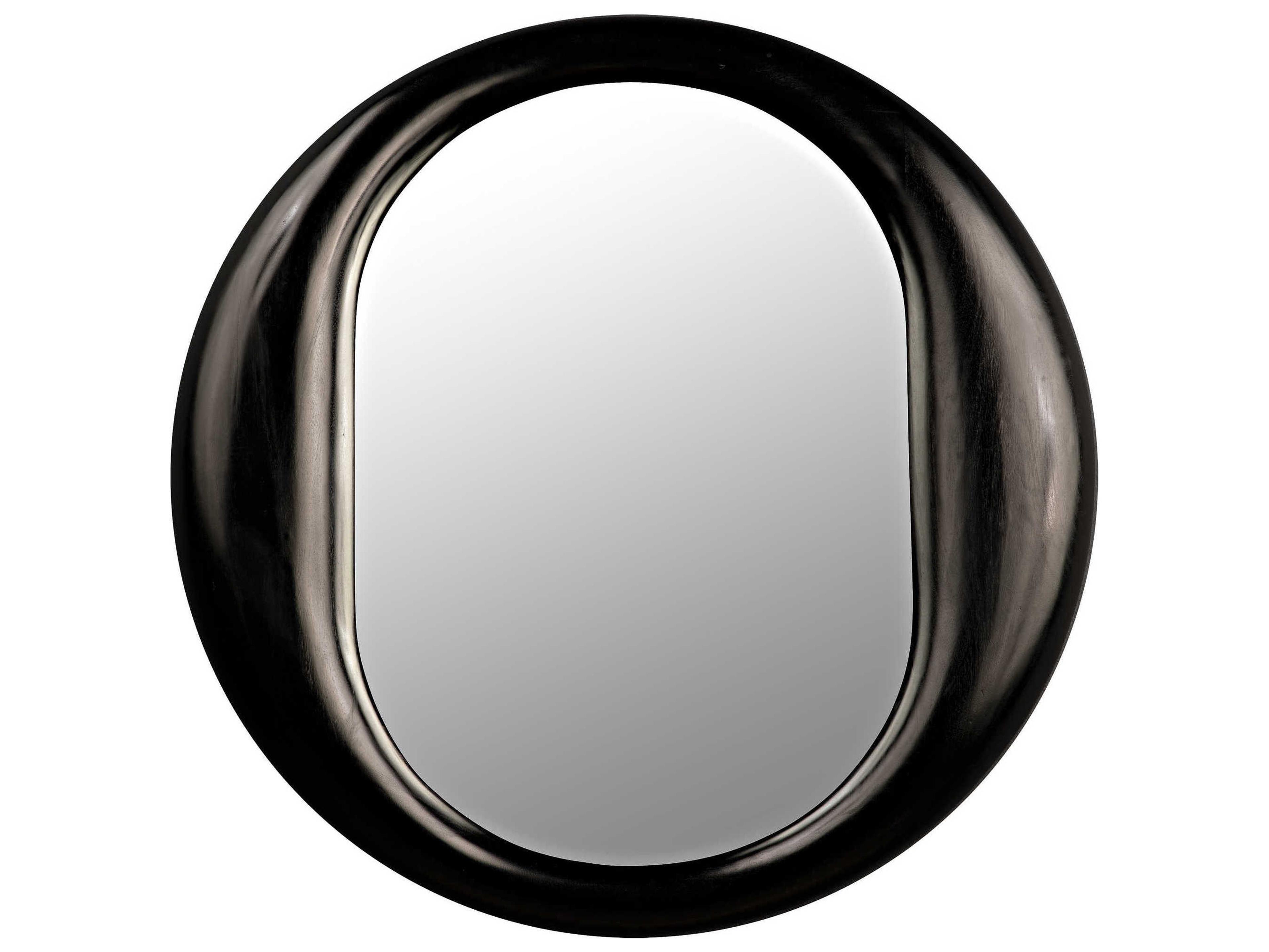 Oh Charcoal Black Round Wall Mirror