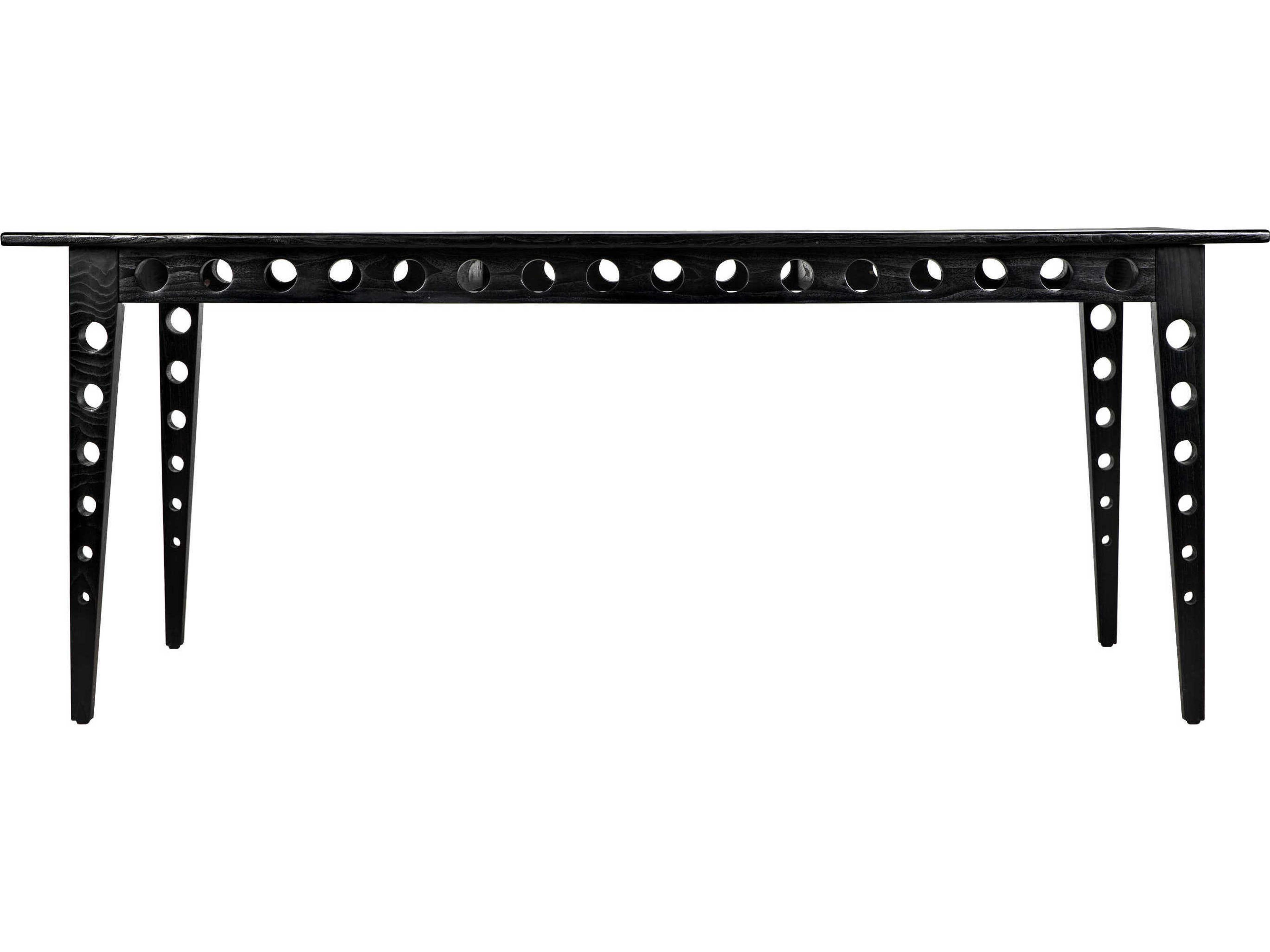 Noir Rectangular Wood Charcoal Black Dining Table