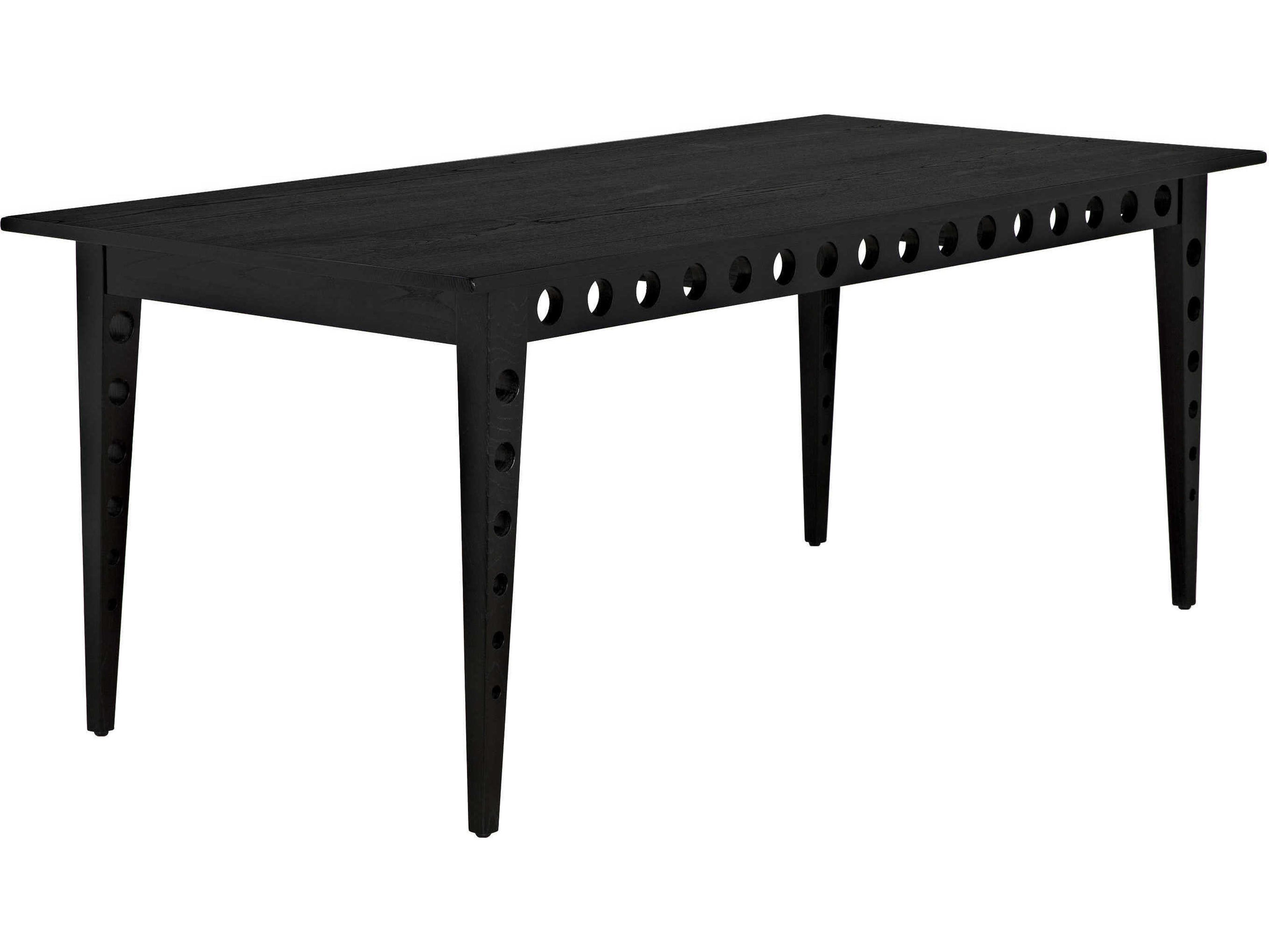 Noir Rectangular Wood Charcoal Black Dining Table
