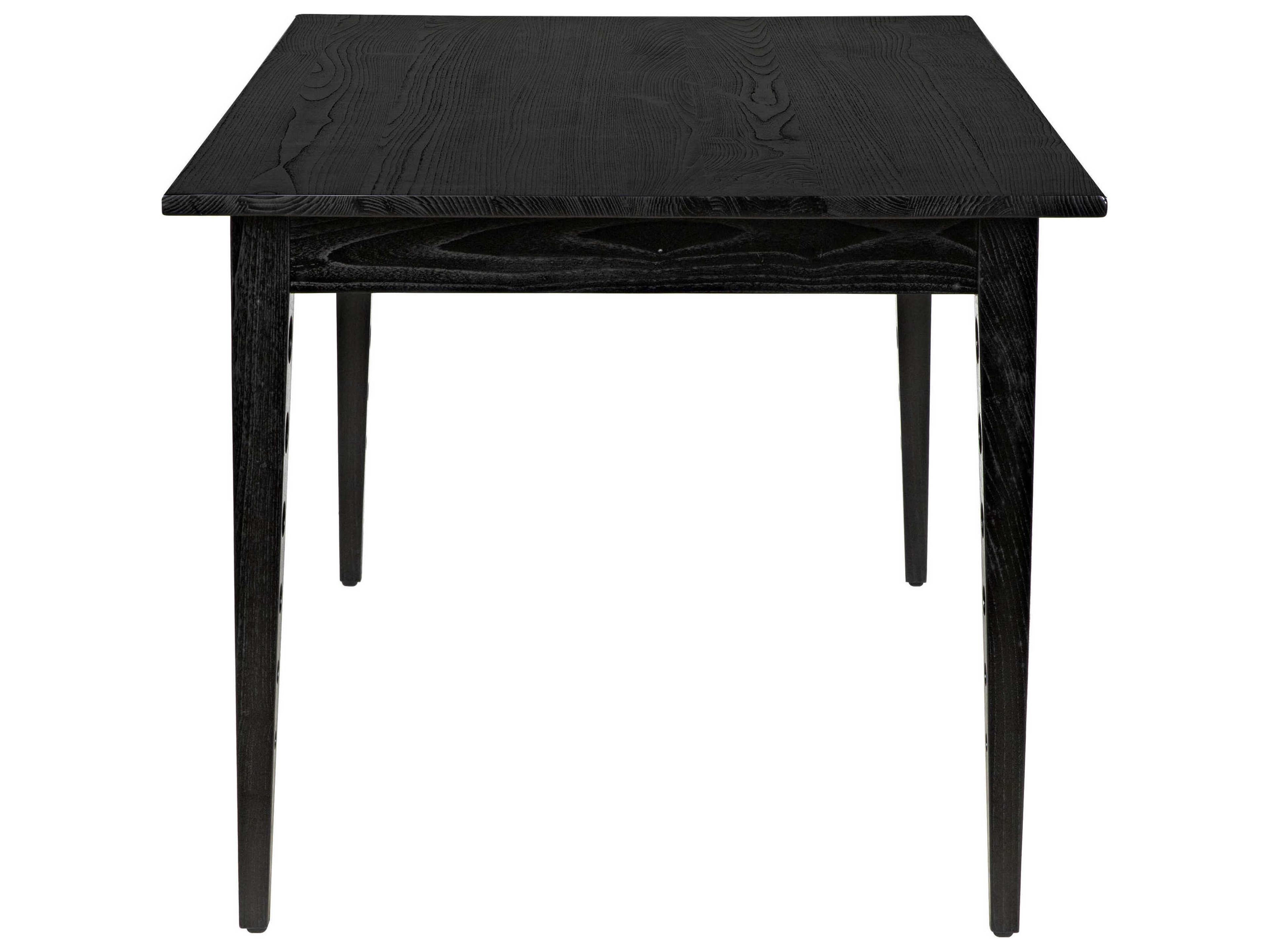 Noir Rectangular Wood Charcoal Black Dining Table