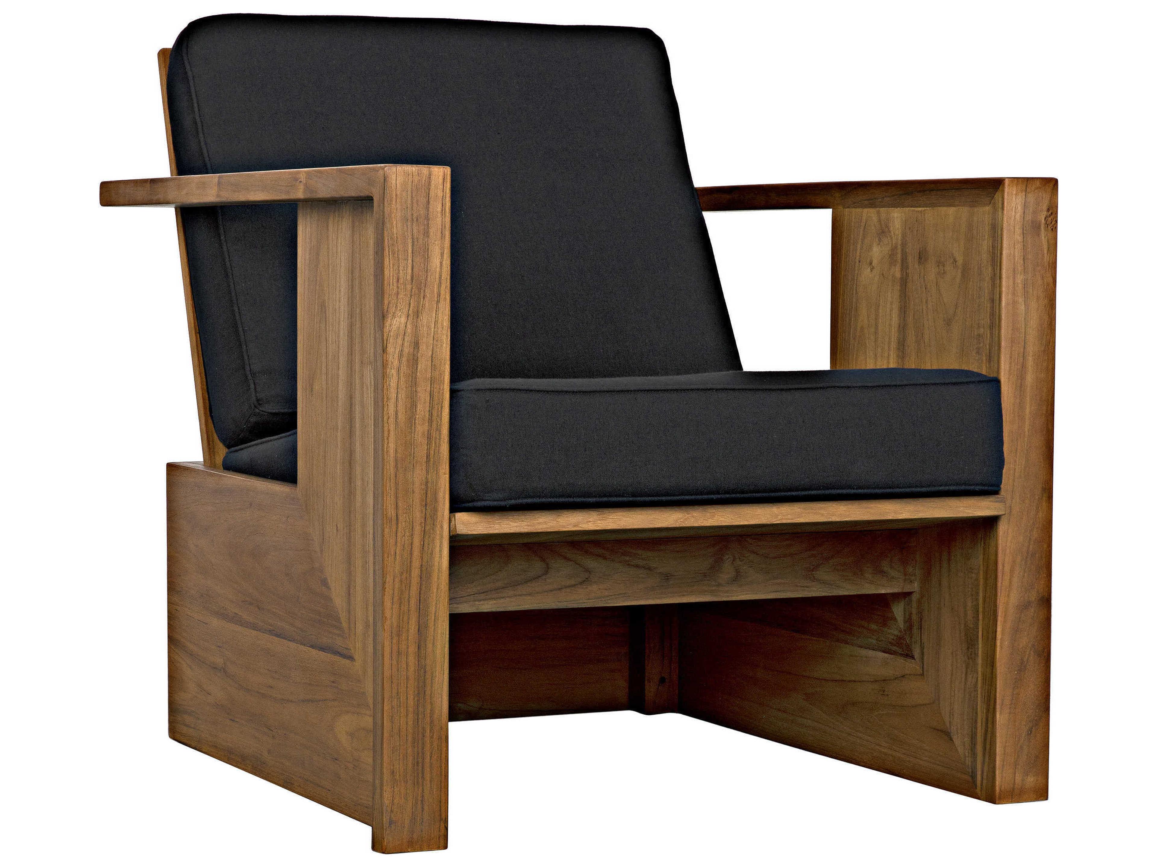 Noir Black Fabric Accent Chair