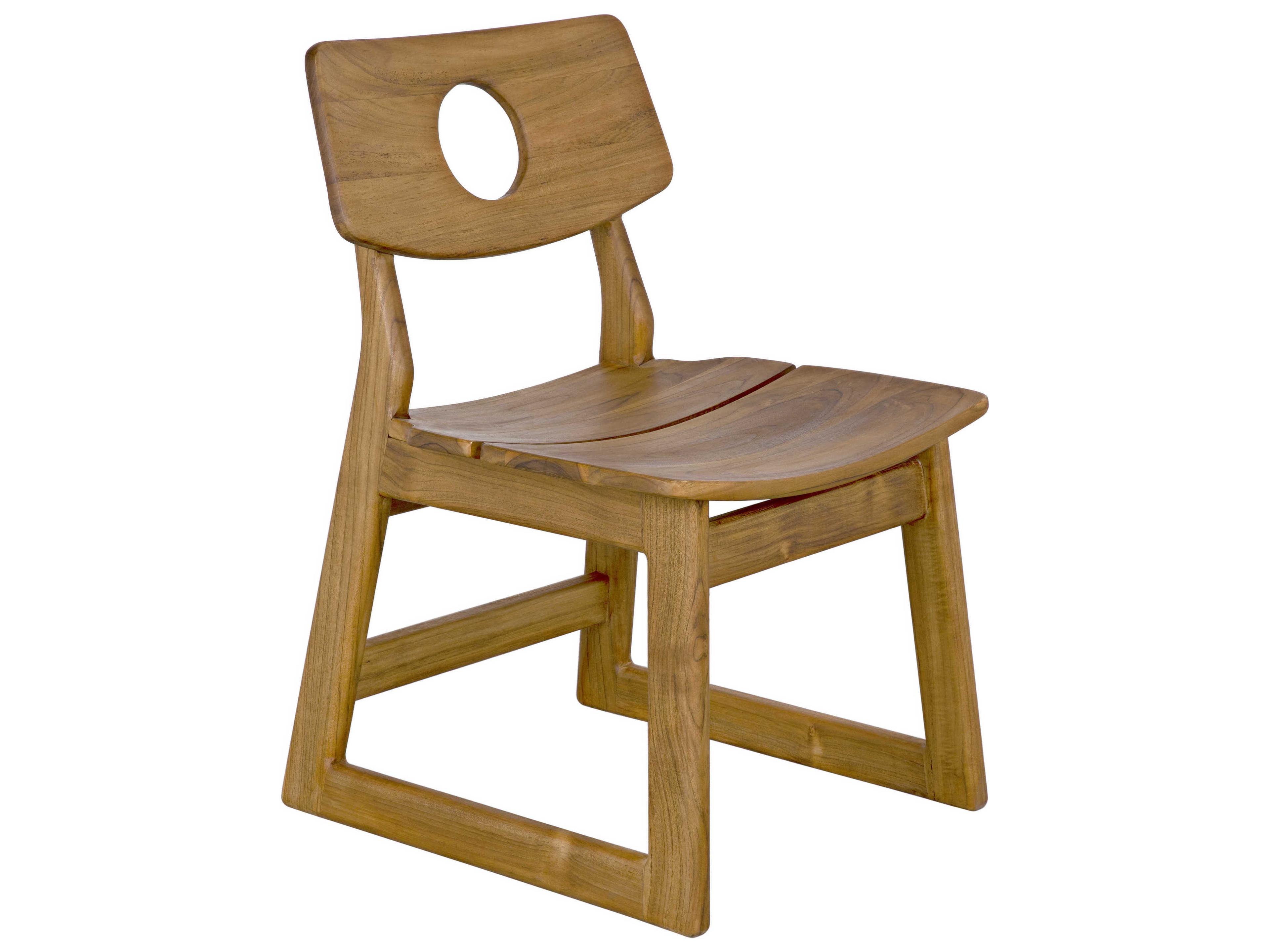 Noir Teak Wood Oak Side Dining Chair