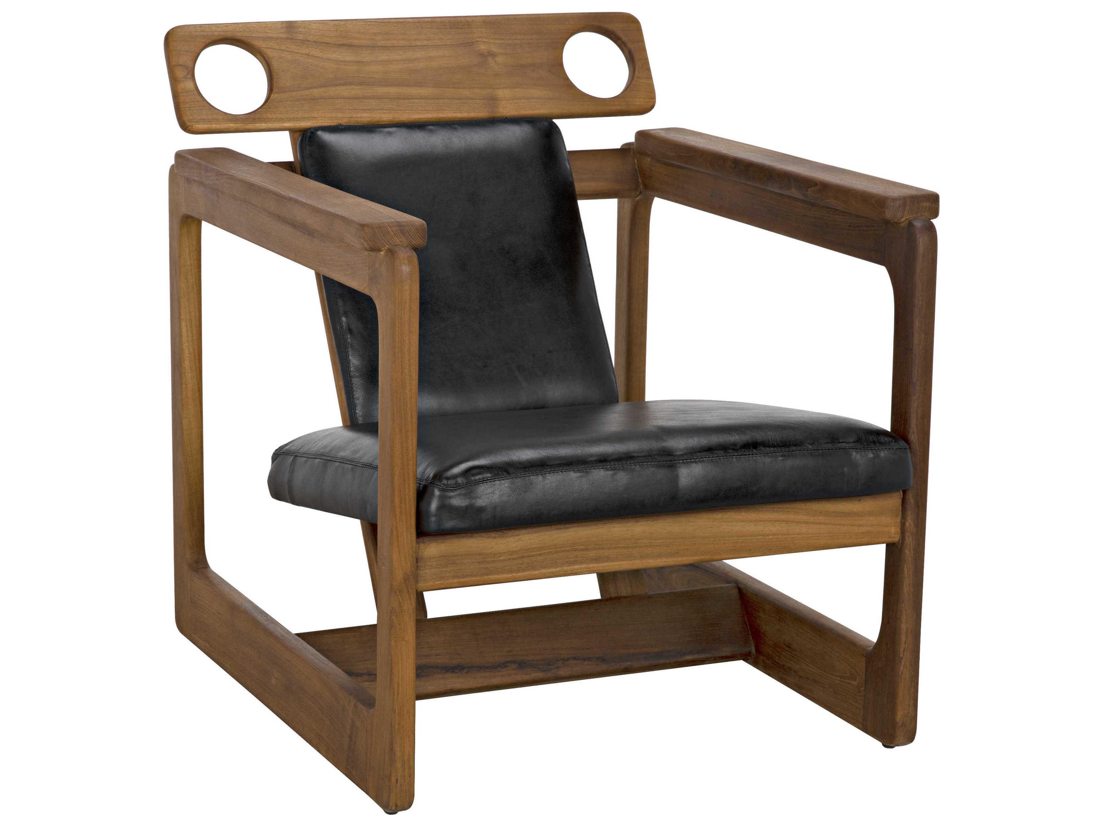 Noir Black Leather Accent Chair