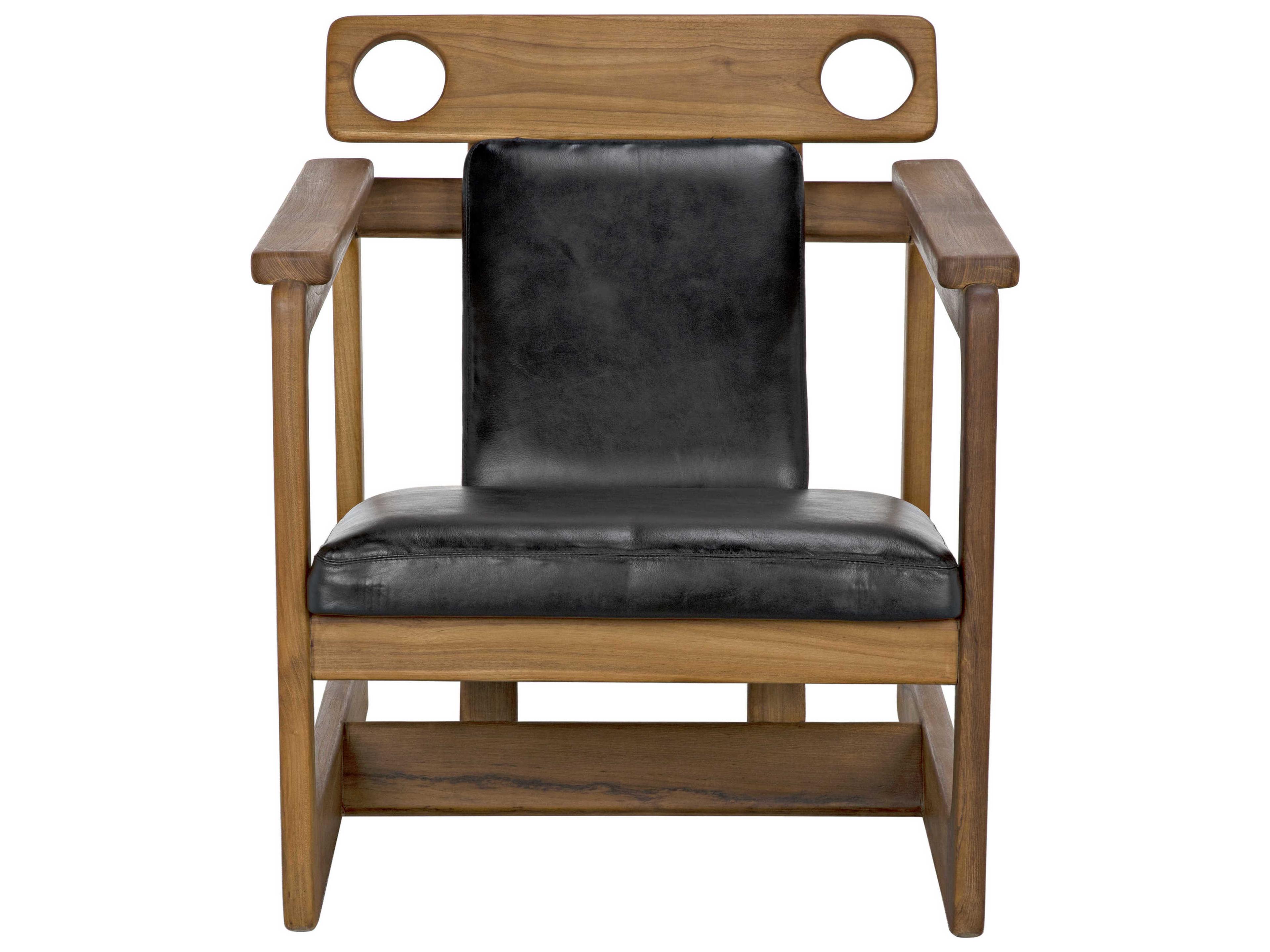 Noir Black Leather Accent Chair