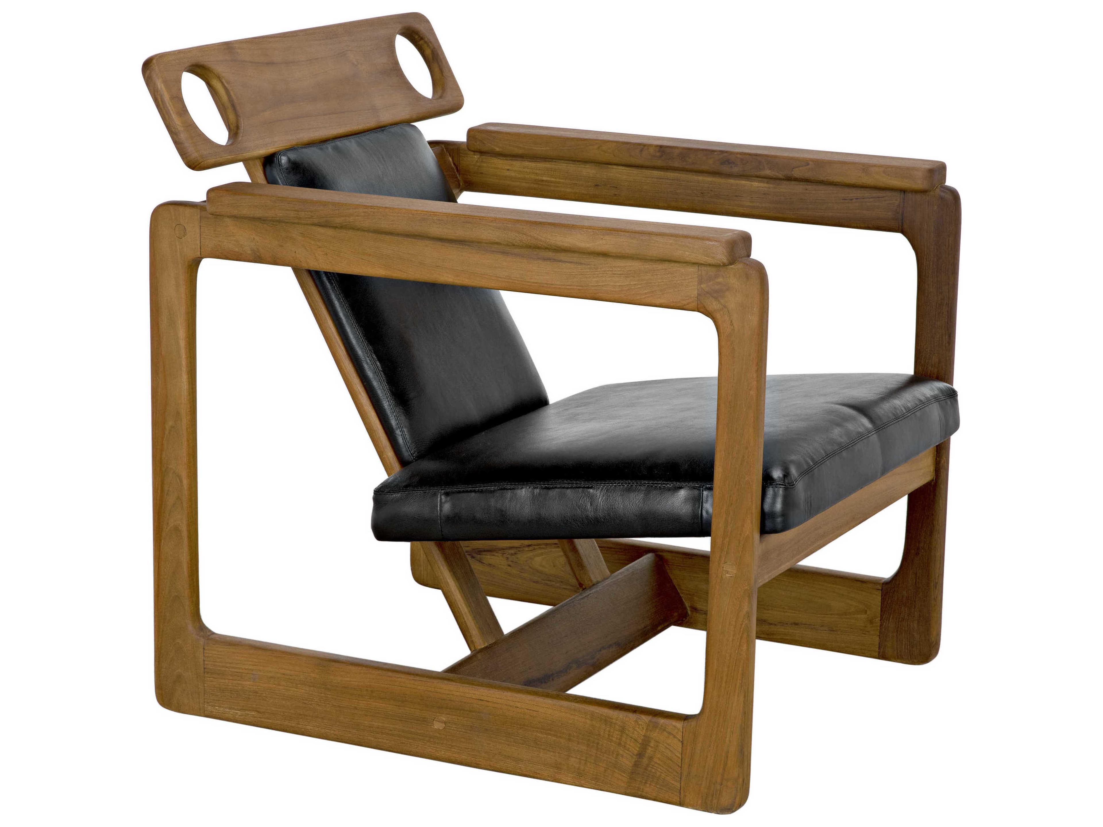 Noir Black Leather Accent Chair