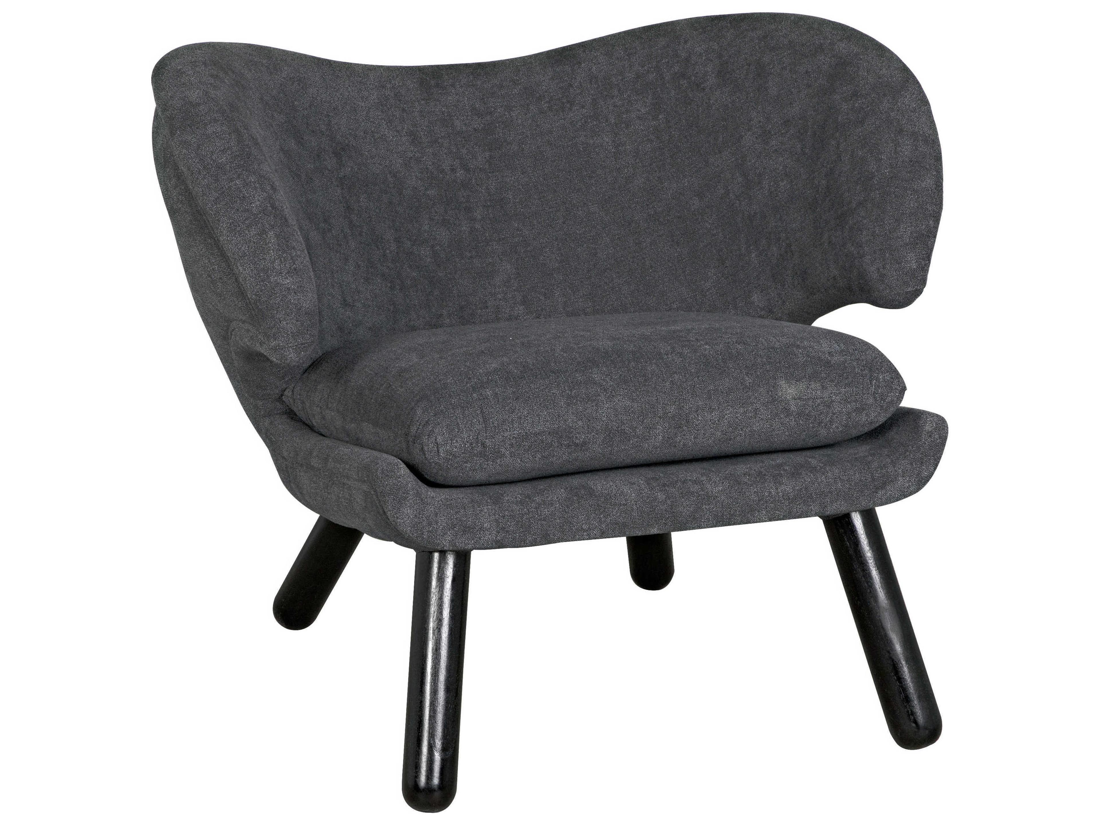Noir Black Fabric Accent Chair