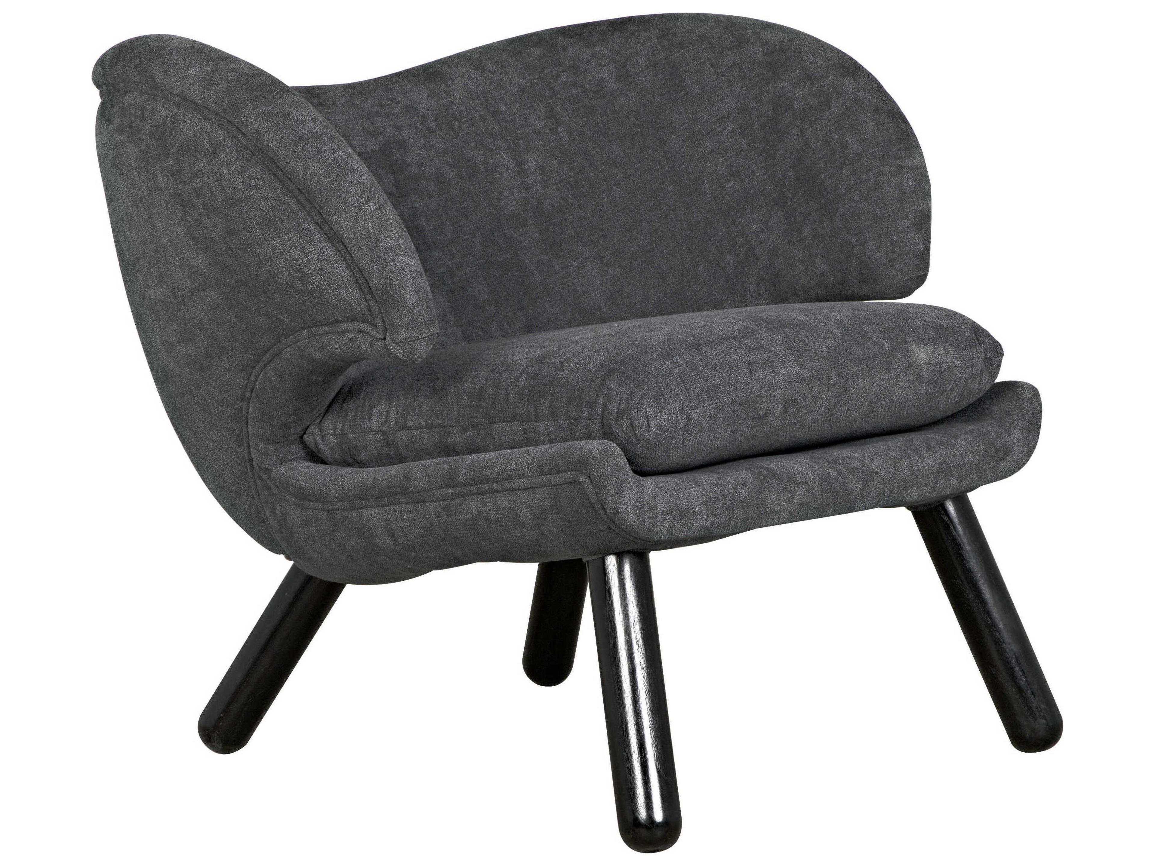 Noir Black Fabric Accent Chair