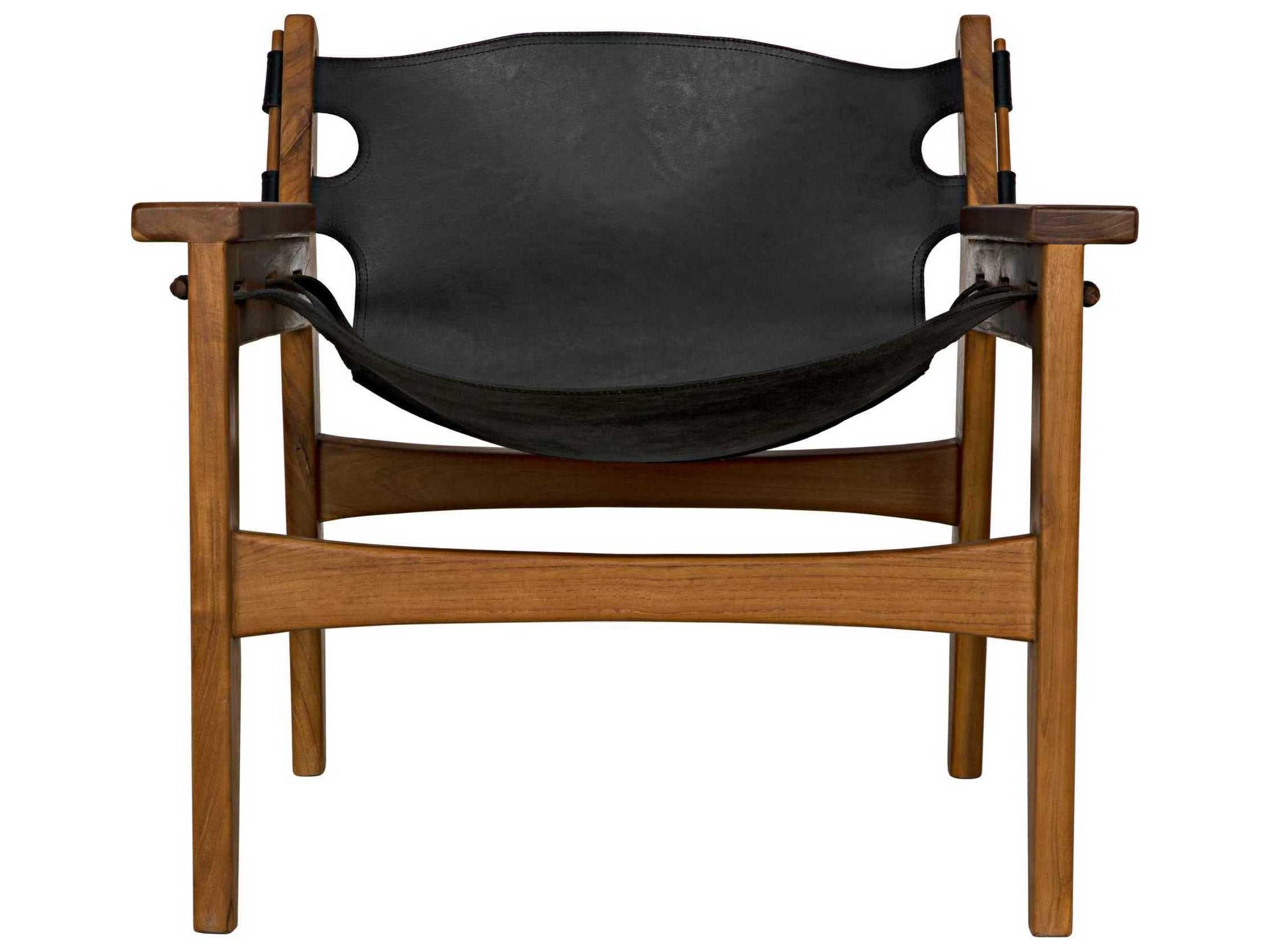 Noir Black Leather Accent Chair