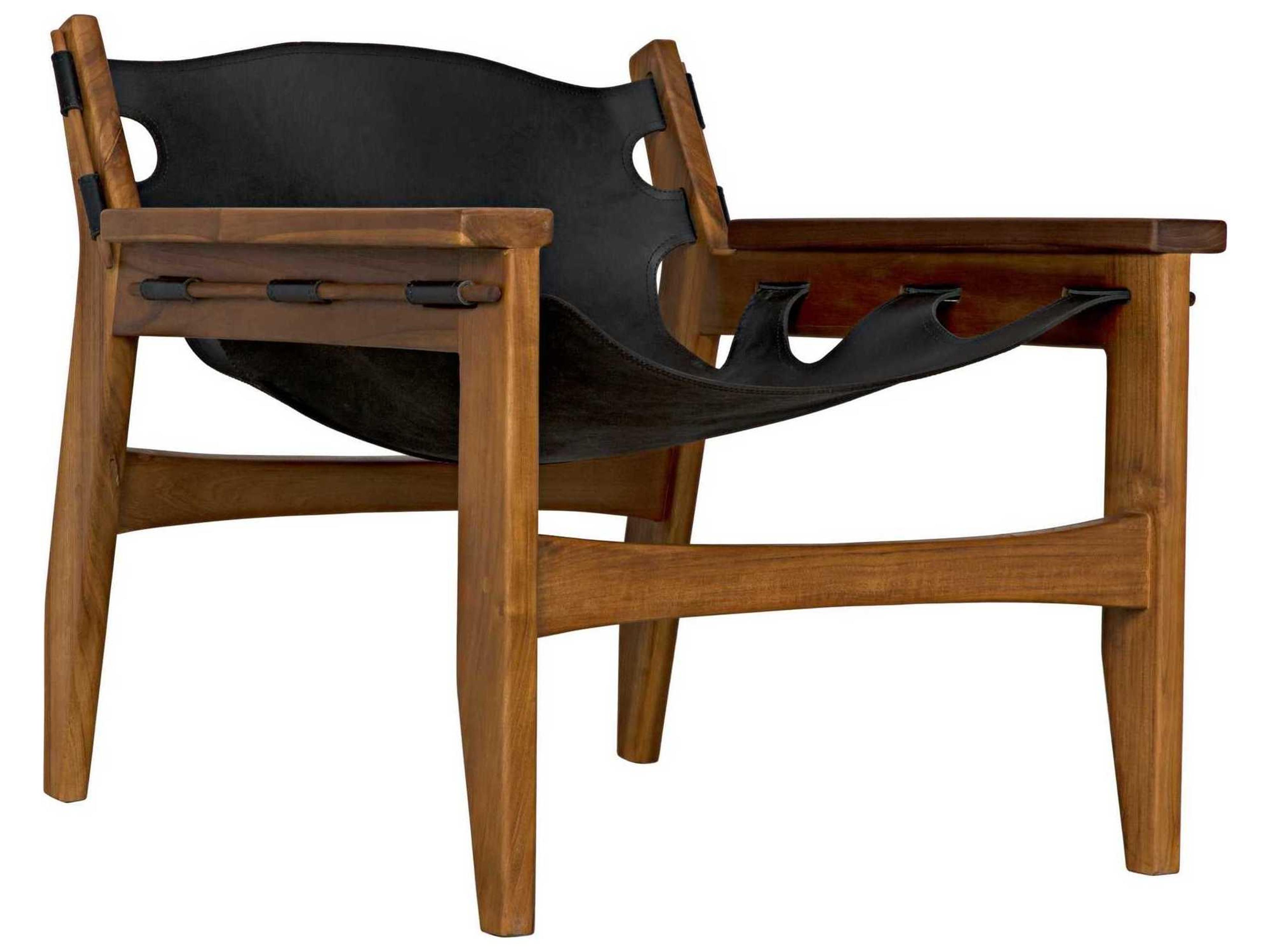 Noir Black Leather Accent Chair