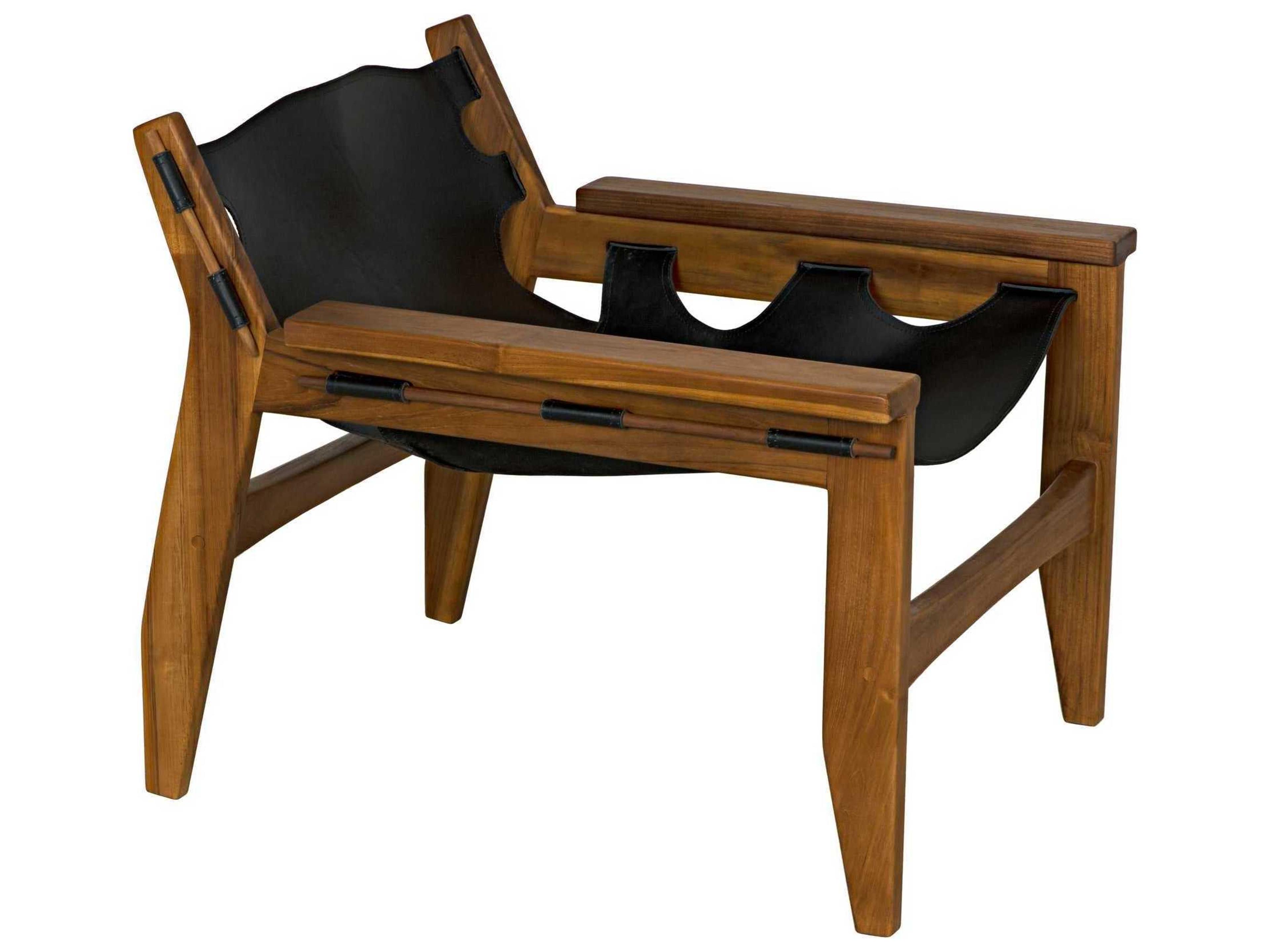 Noir Black Leather Accent Chair