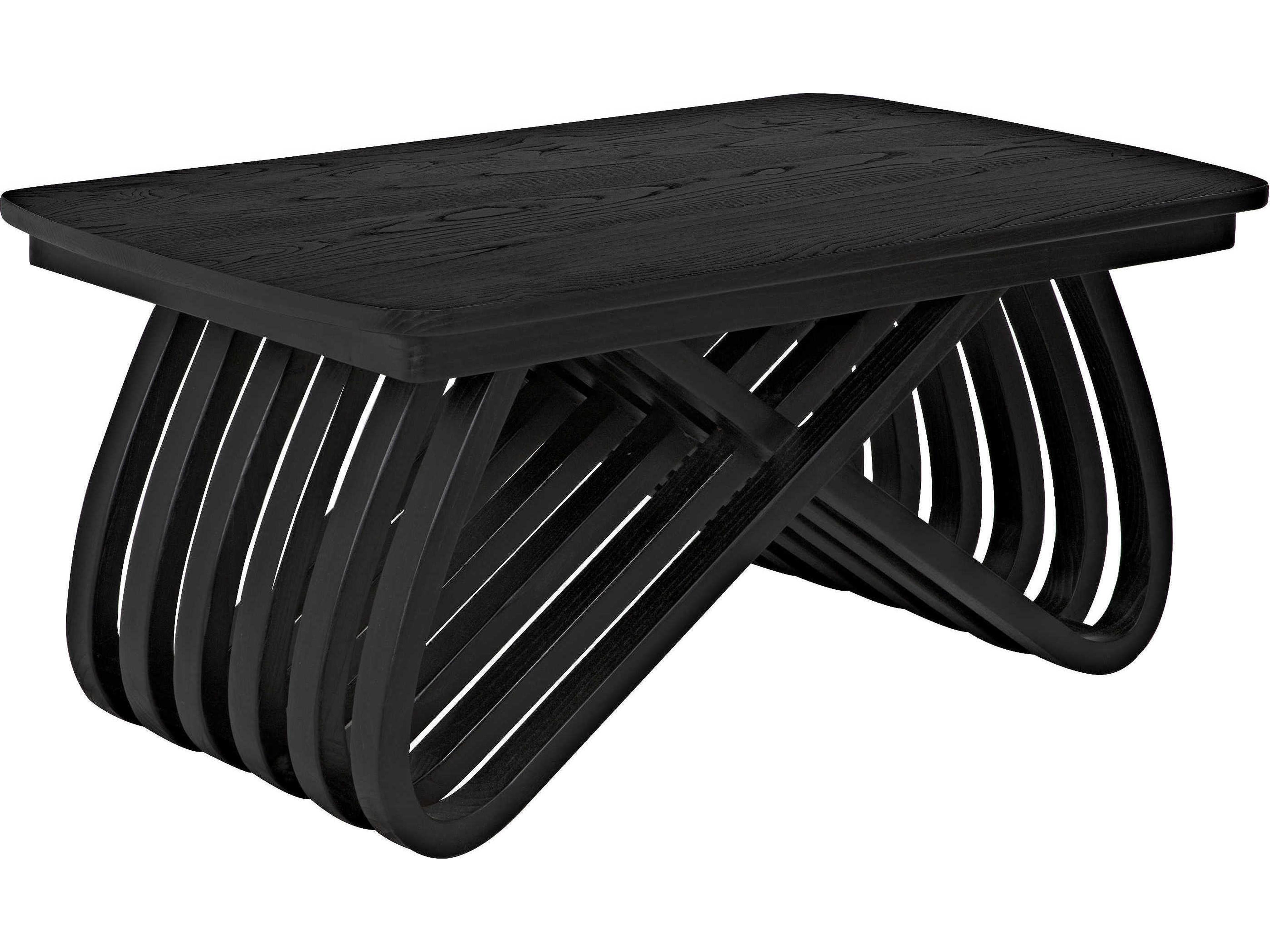Noir Rectangular Wood Charcoal Black Coffee Table