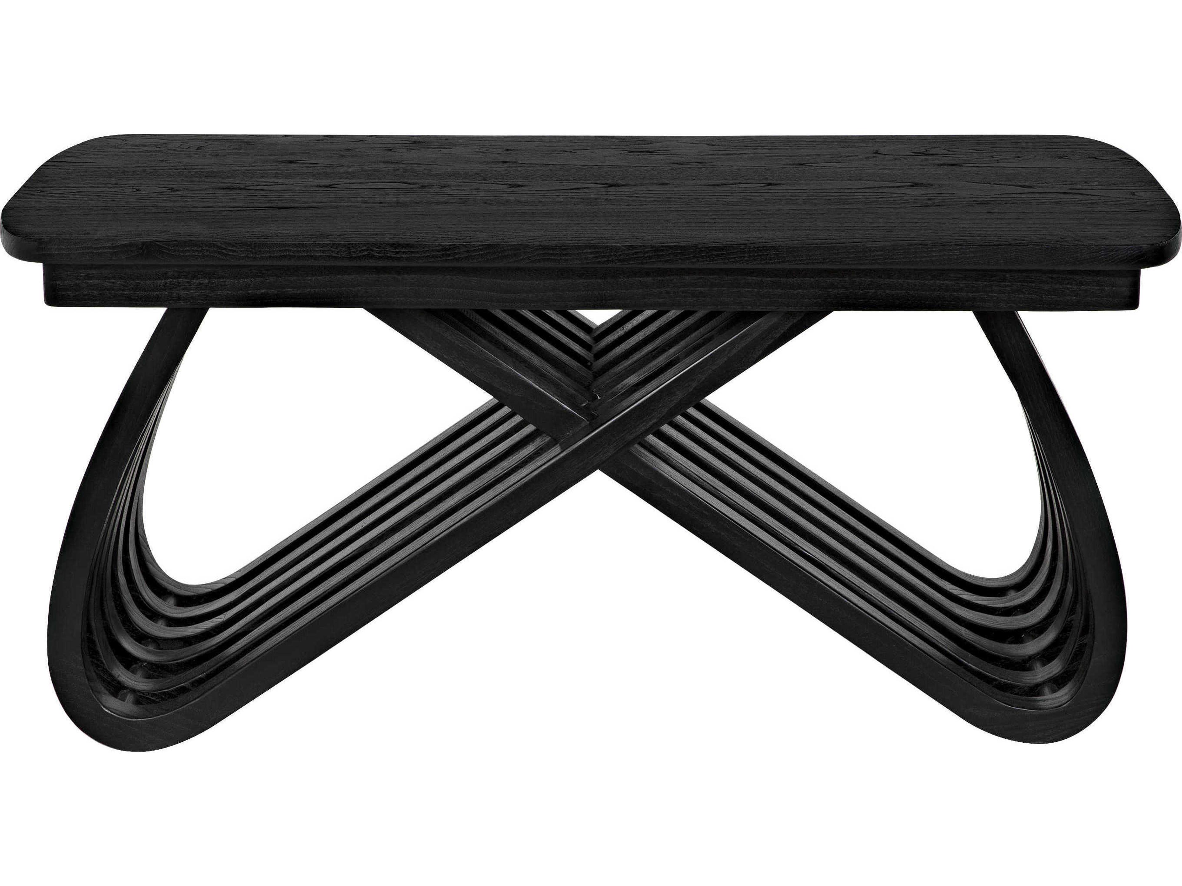 Noir Rectangular Wood Charcoal Black Coffee Table