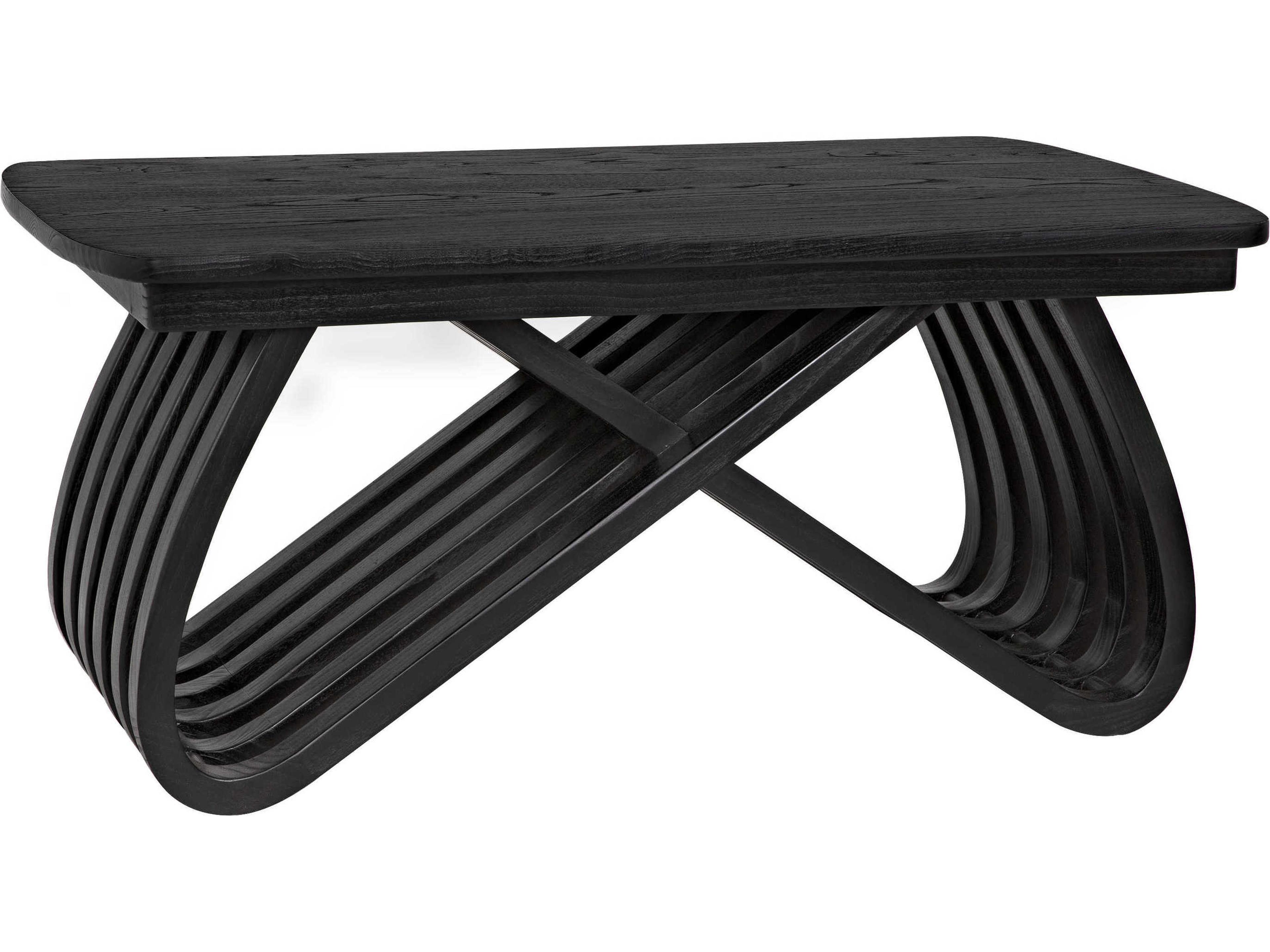 Noir Rectangular Wood Charcoal Black Coffee Table