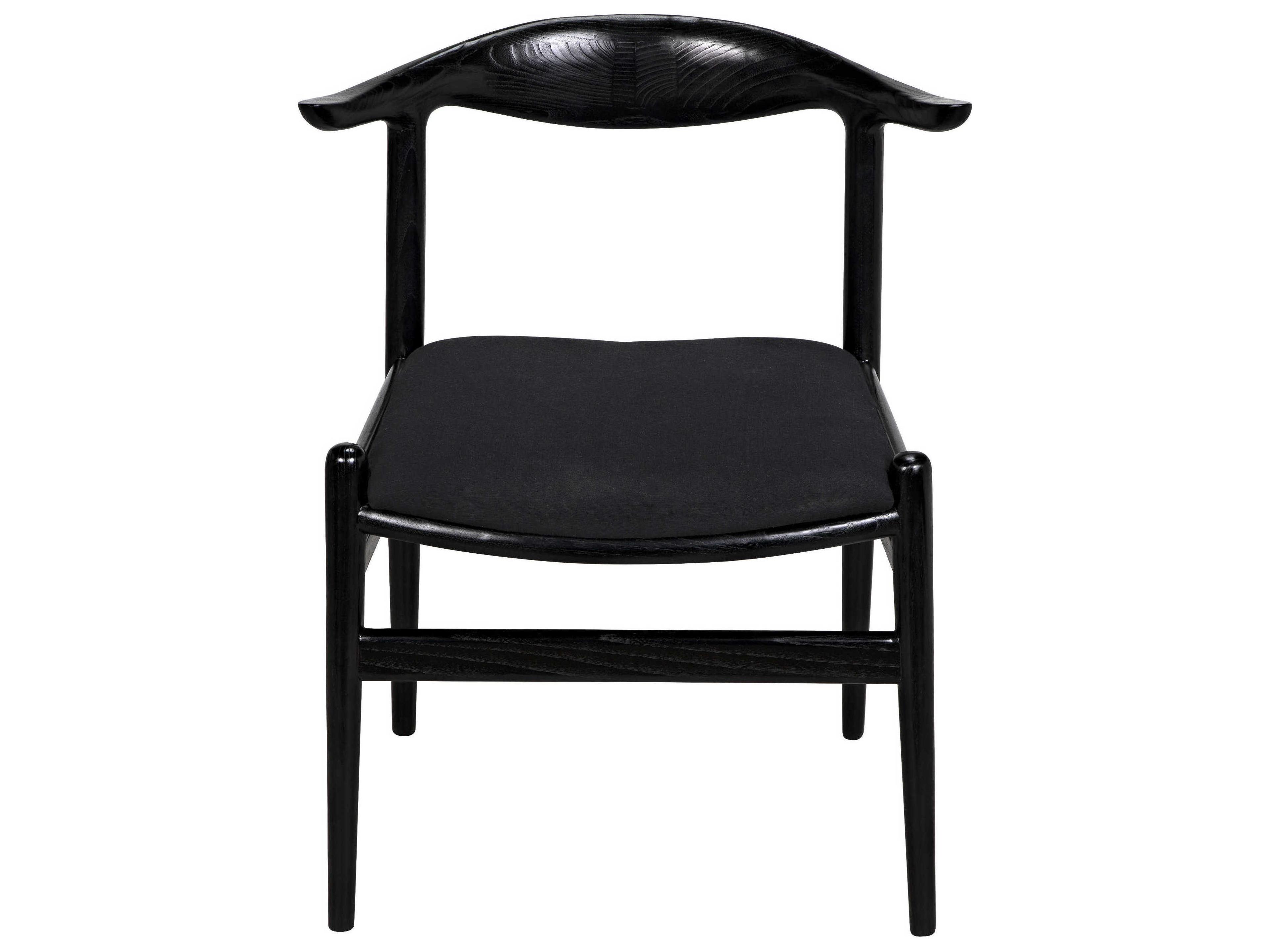 Noir Sungkai Wood Black Upholstered Side Dining Chair
