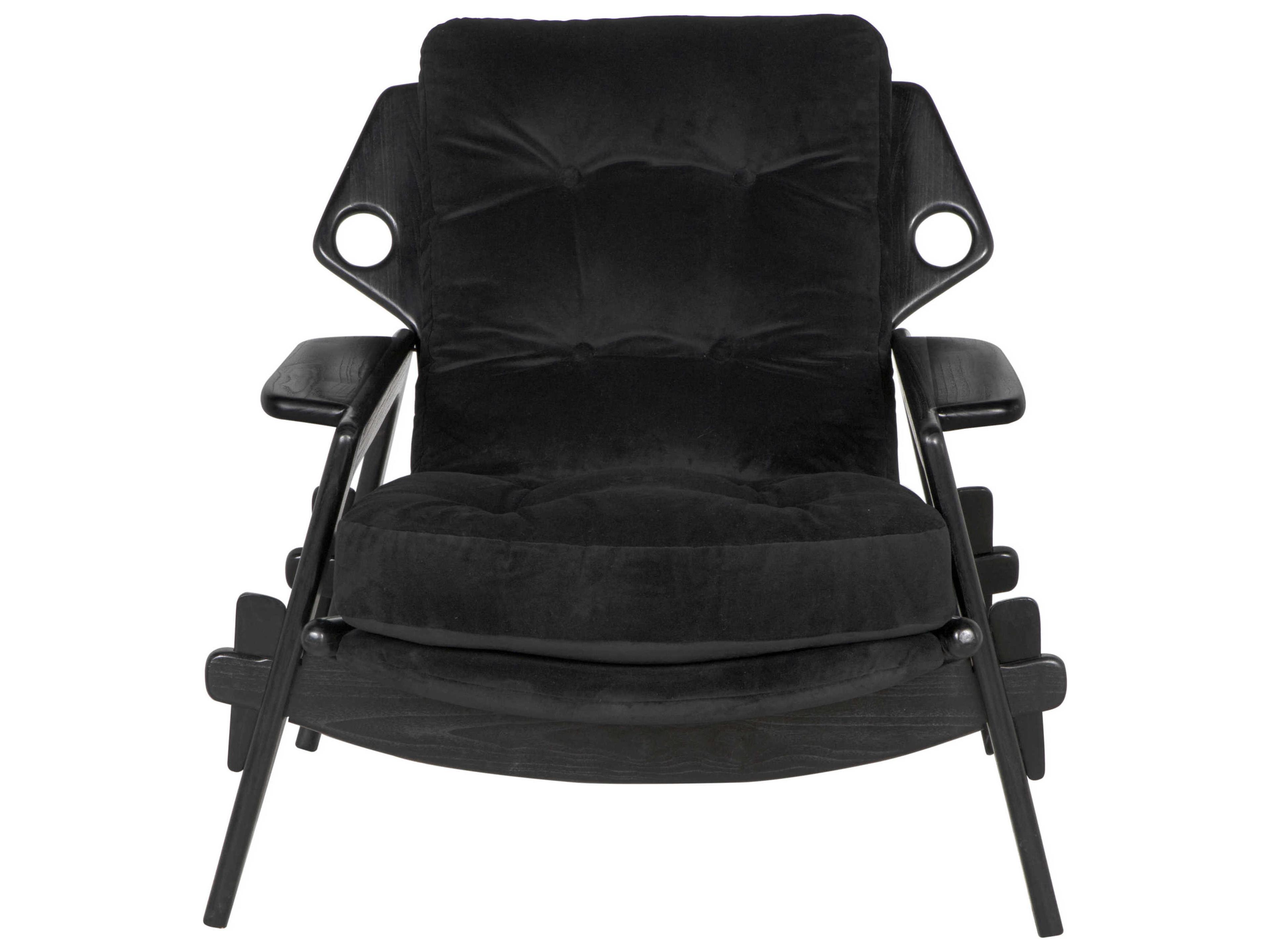 Noir Pax Black Fabric Accent Chair