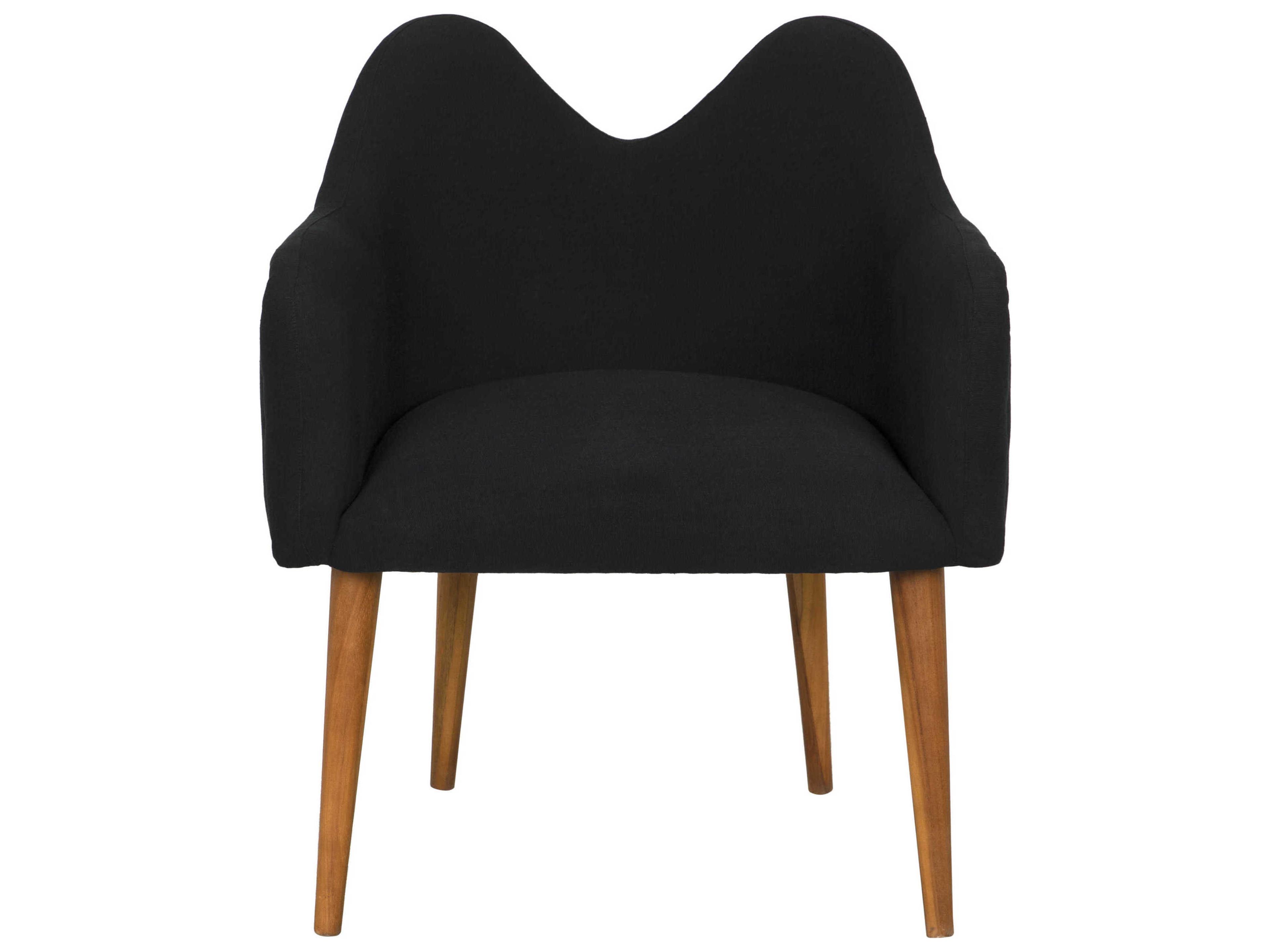 Noir Cornelia Black Fabric Accent Chair