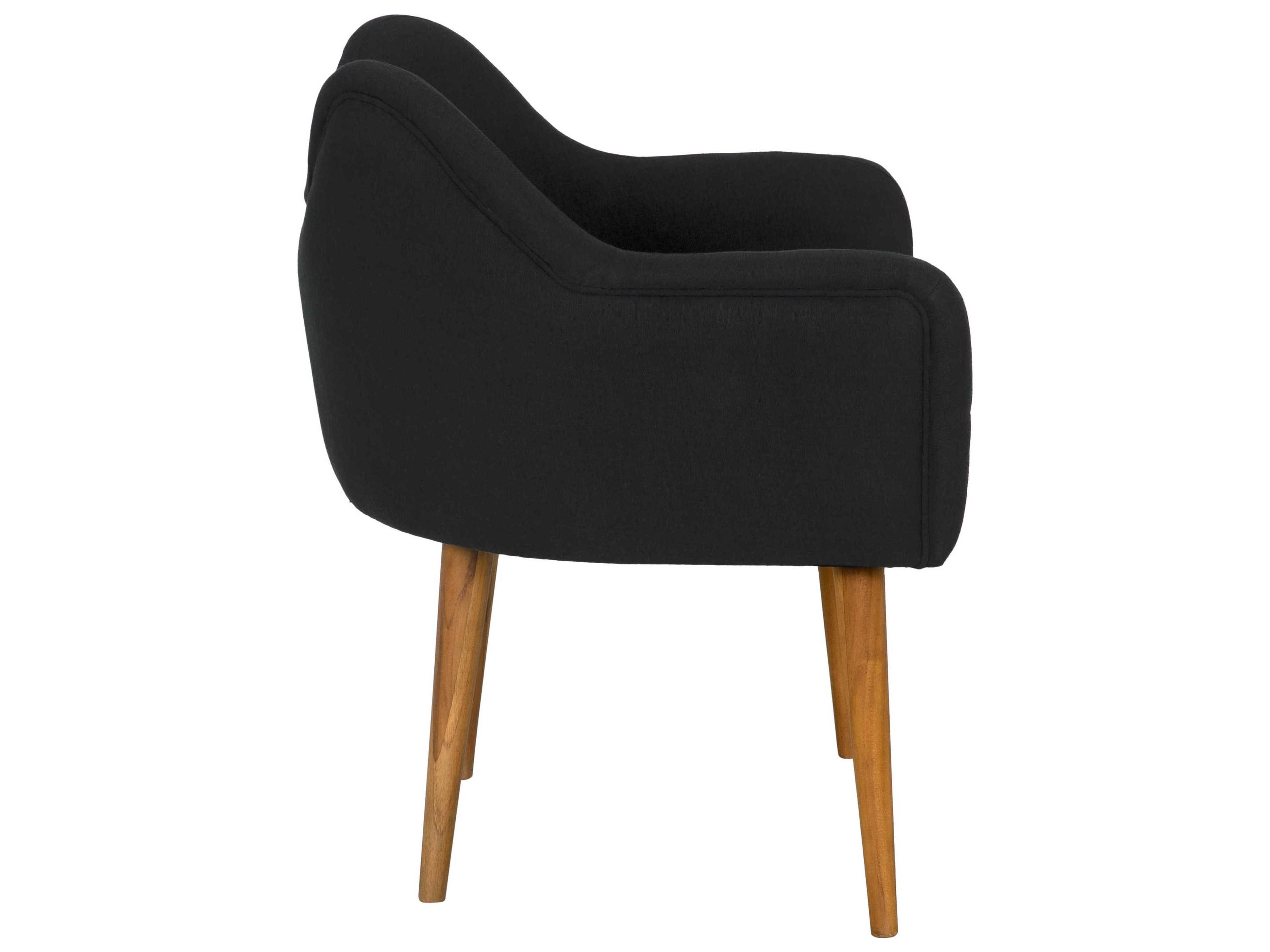 Noir Cornelia Black Fabric Accent Chair