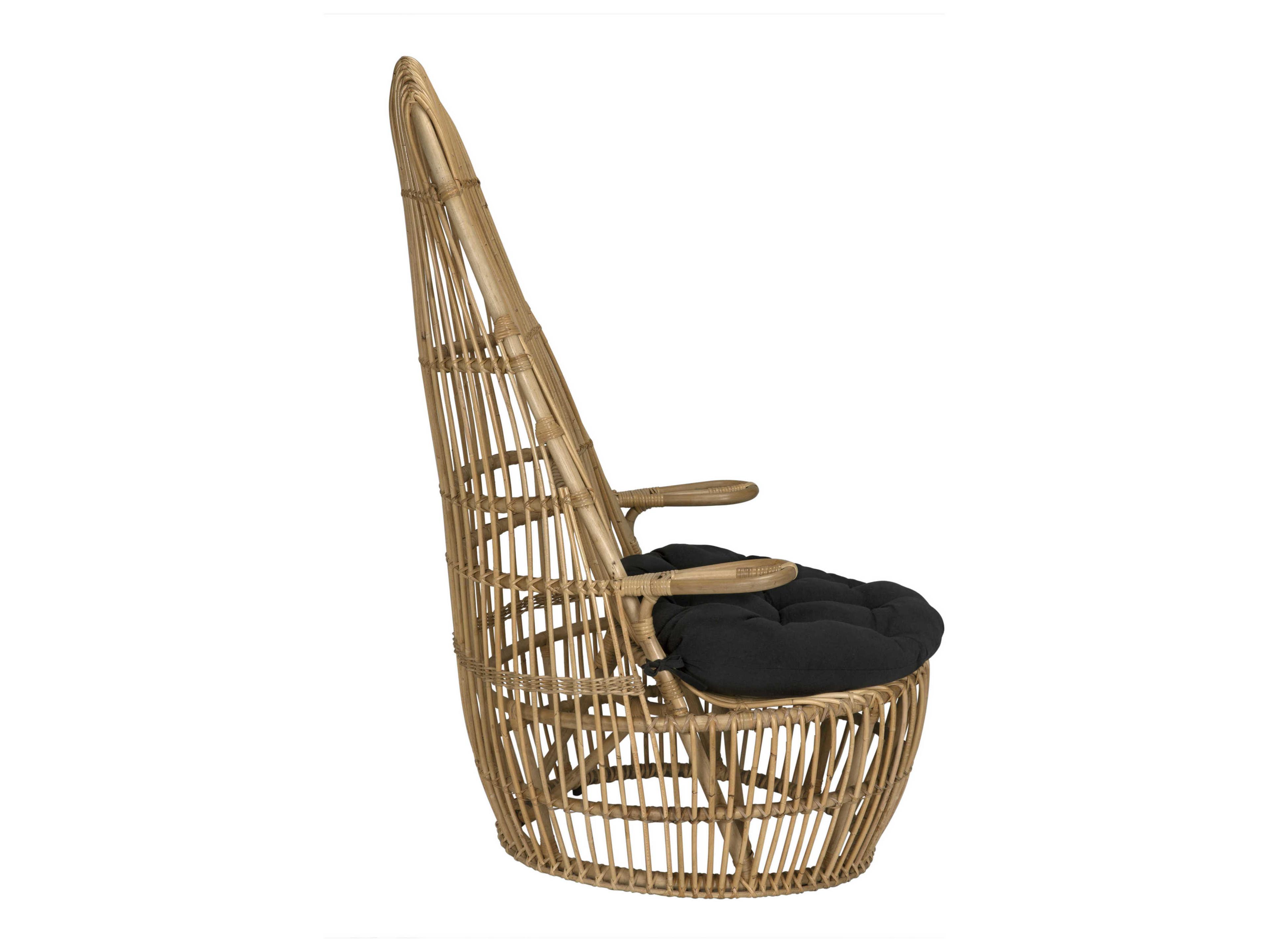 Noir Clementine Brown Fabric Accent Chair