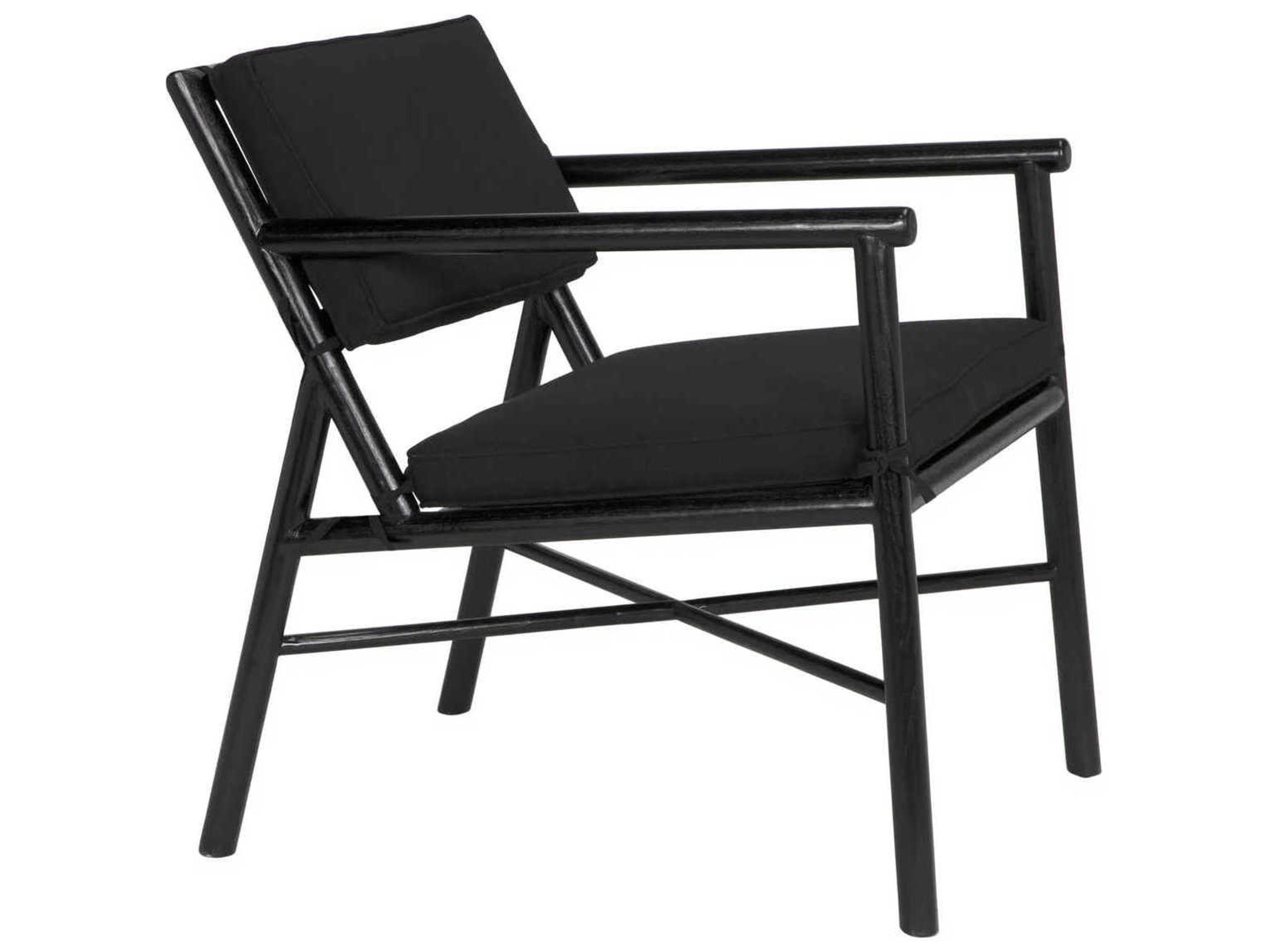 Noir Camworth Black Fabric Accent Chair